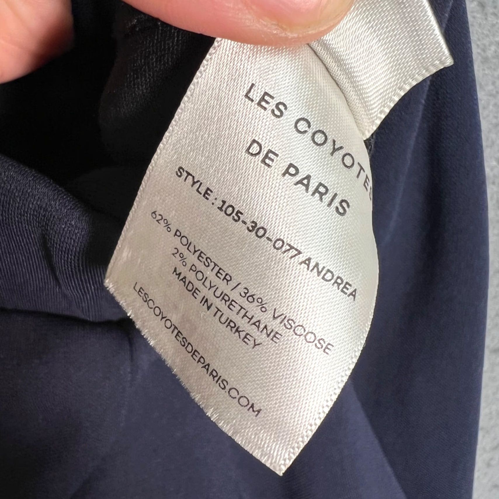 Vintage Les Coyotes De Paris Womens 16 Blue Slim-Fit Pants With Front Zipper Pockets Size 38" / US 16 / IT 52 - 5 Thumbnail