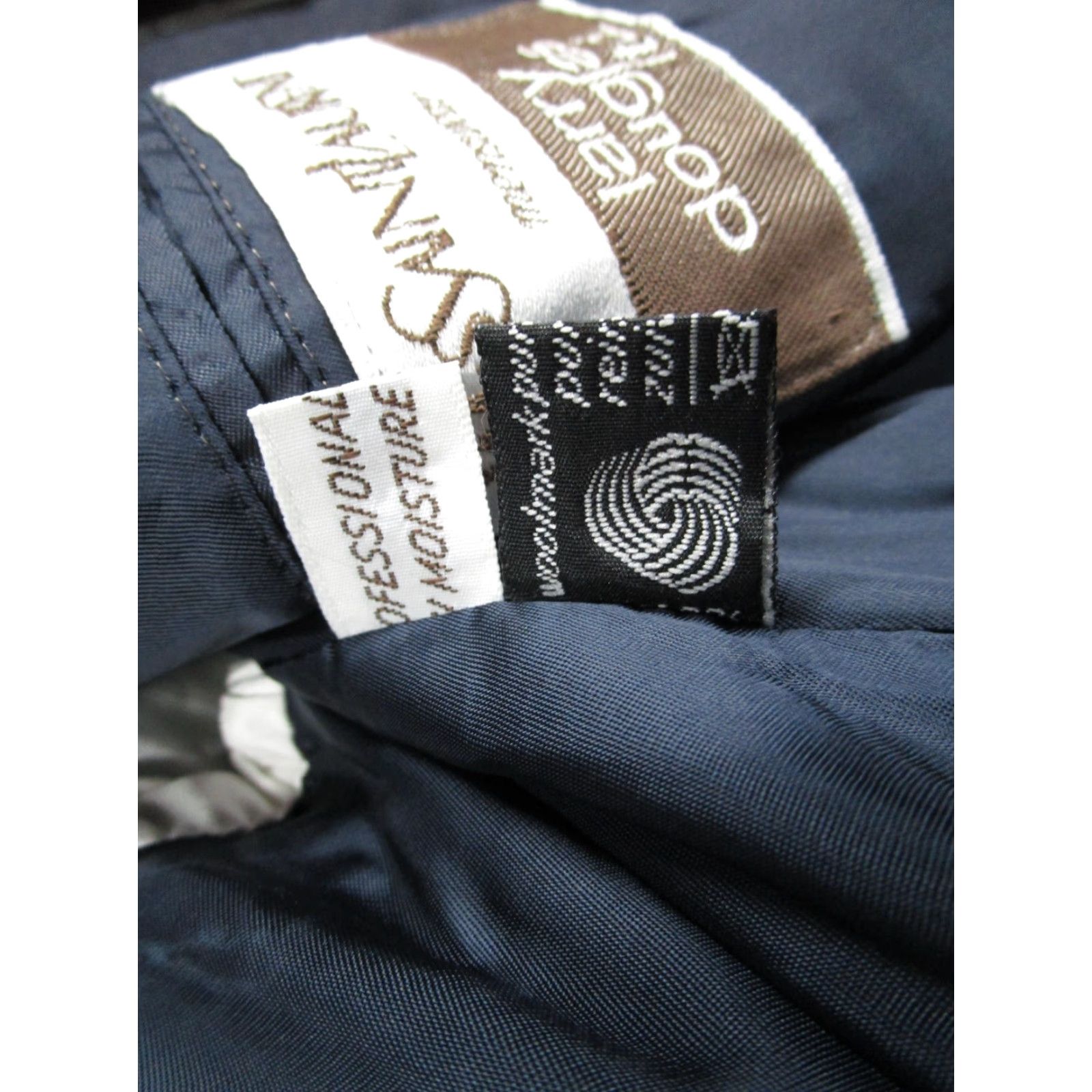 Yves Saint Laurent VINTAGE Yves Saint Laurent Blazer Mens 40 Blue Herringbone Double Breasted Wool Retro France Size 40R - 5 Thumbnail