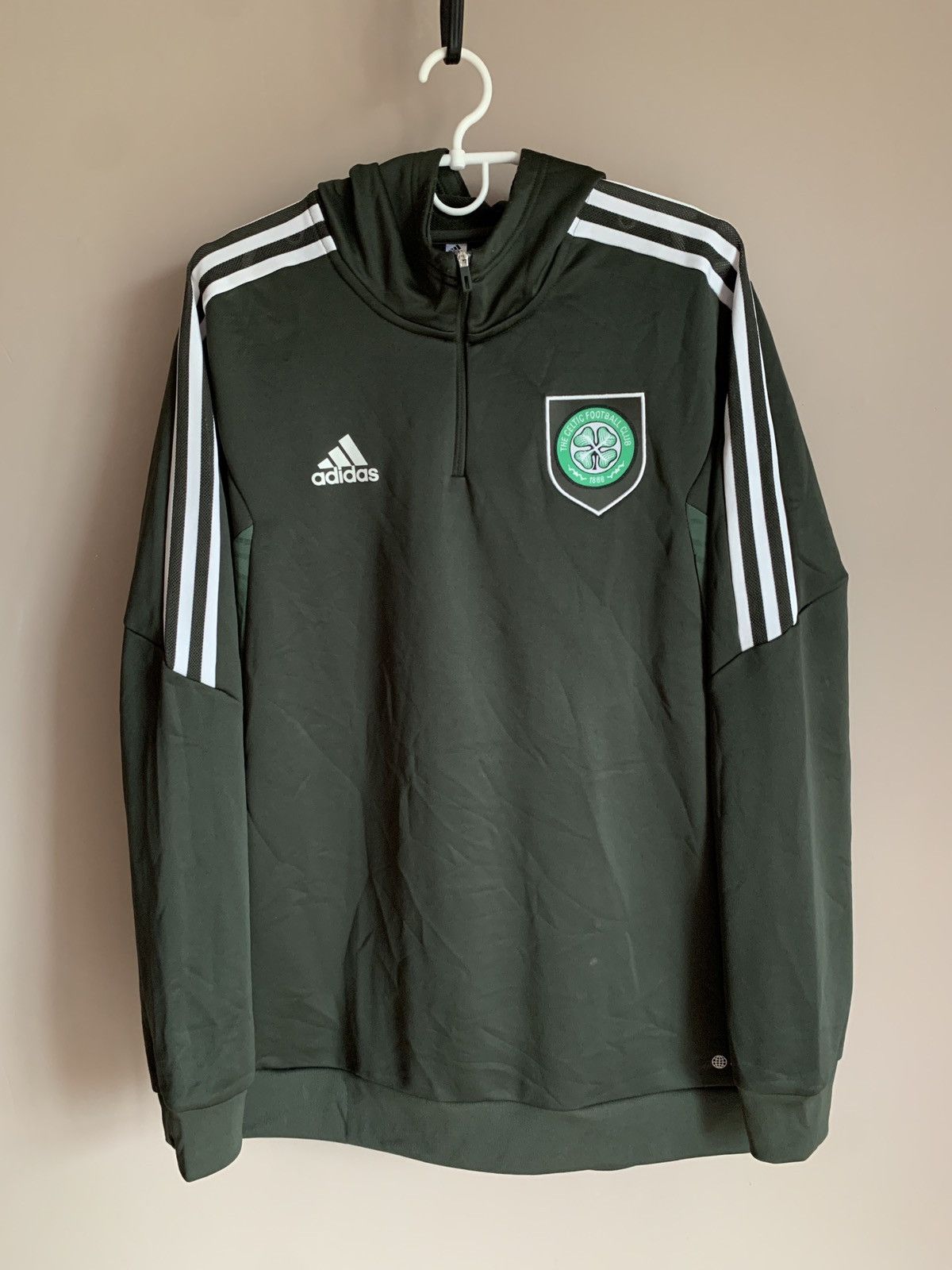 Adidas Celtic Glasgow Training Football 1/3 Zip Hoodie Adidas Sz L Size US L / EU 52-54 / 3 - 1 Thumbnail