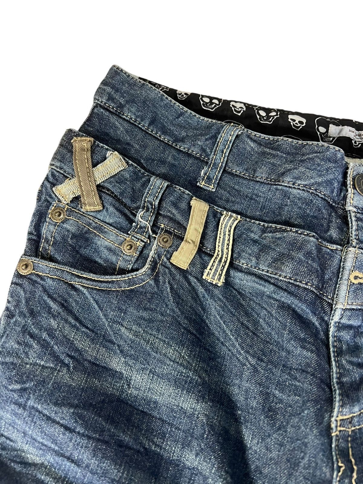 Japanese Brand Japanese brand skull Double Waist sedionaries Denim Jean Size US 35 - 6 Thumbnail