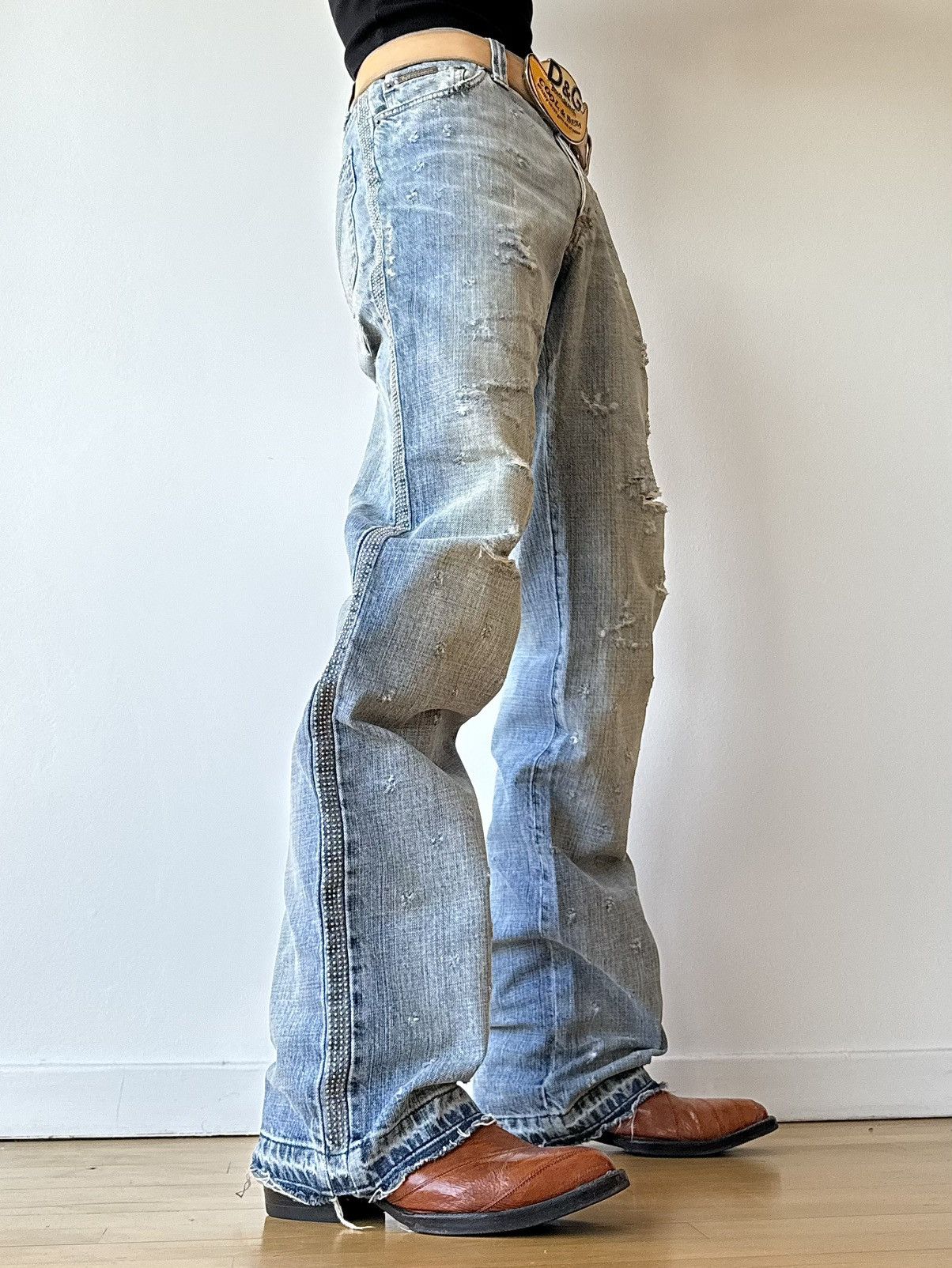 Jeans Destroy Troué Dolce & Gabbana - Taille US 34 Slim - Occasion Très Bon état - Style Décontracté
