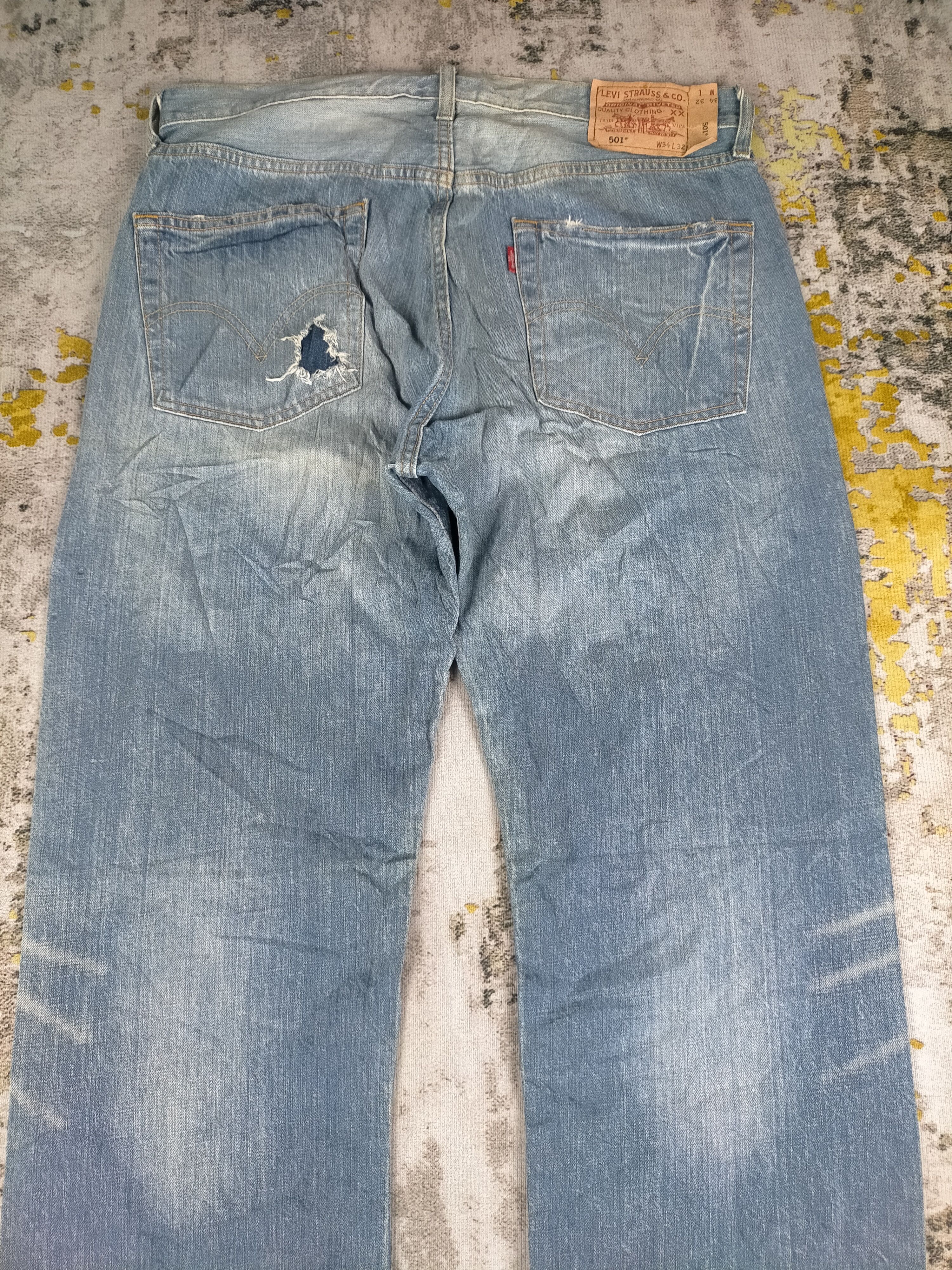 Levi's 🔥 Vintage 90s Levis 501 Button 359 Distressed Jeans Size US 34 / EU 50 - 5 Thumbnail