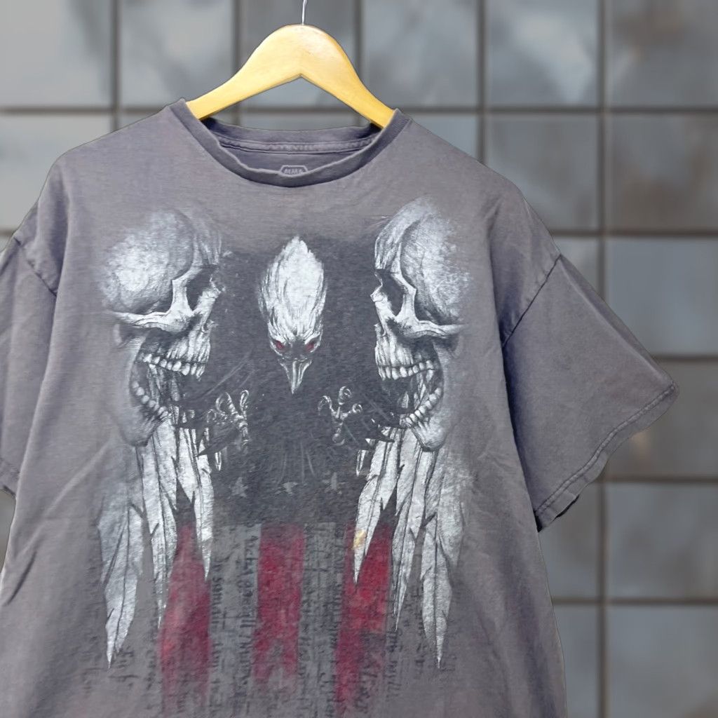 Vintage VINTAGE MMA Elite Shirt Mens XL Gray 90s Skull Alien Faded T Shirt Size US XL / EU 56 / 4 - 1 Thumbnail