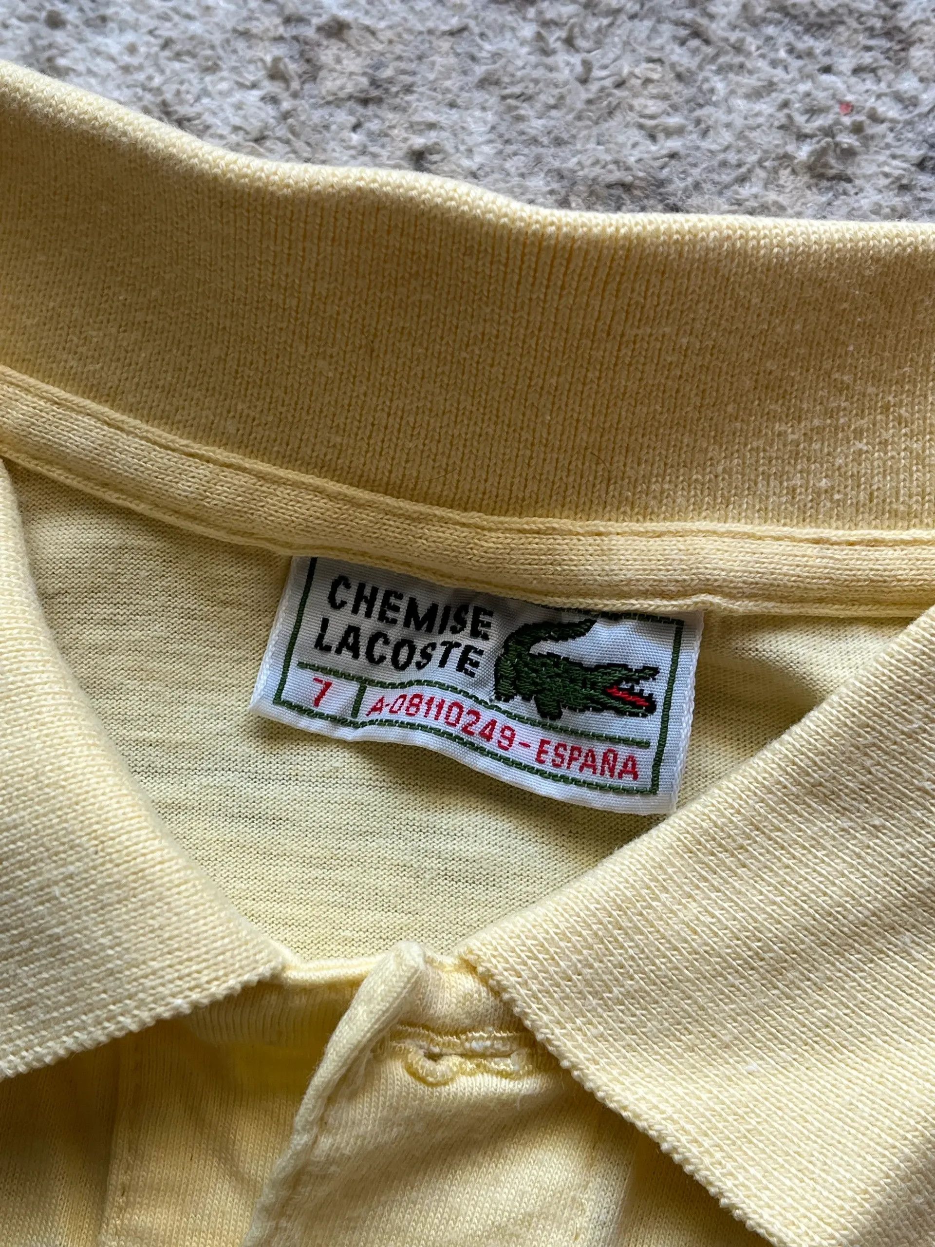 Lacoste Lacoste Polo Shirts Vintage 90's Sz 7 / XL Yellow Size US XL / EU 56 / 4 - 6 Thumbnail
