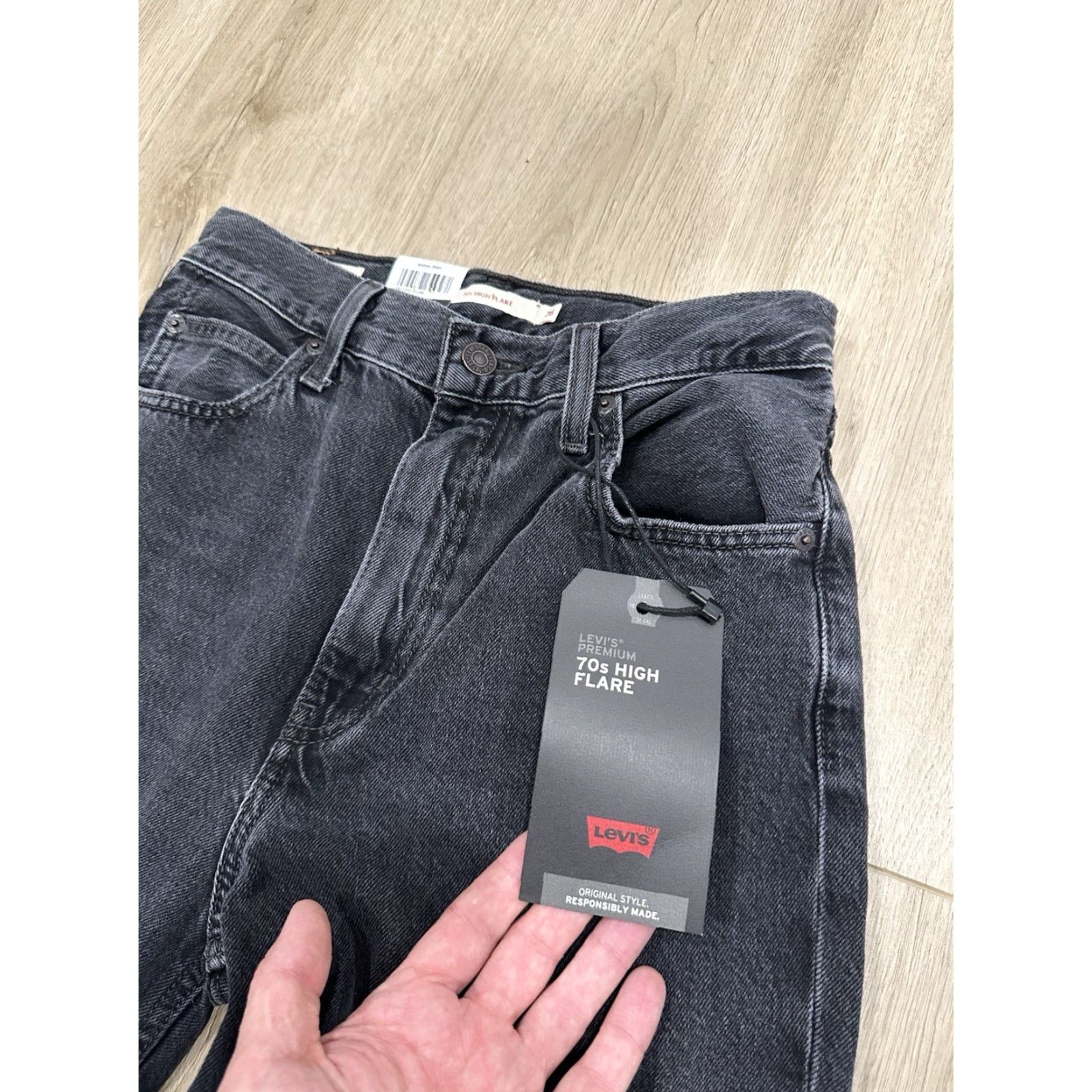Levi's Levi's Jeans Women 26x32 70s High Rise Flare Dark Wash Gray Denim Bell Vintage: No Size 26" / US 2 / IT 38 - 6 Thumbnail