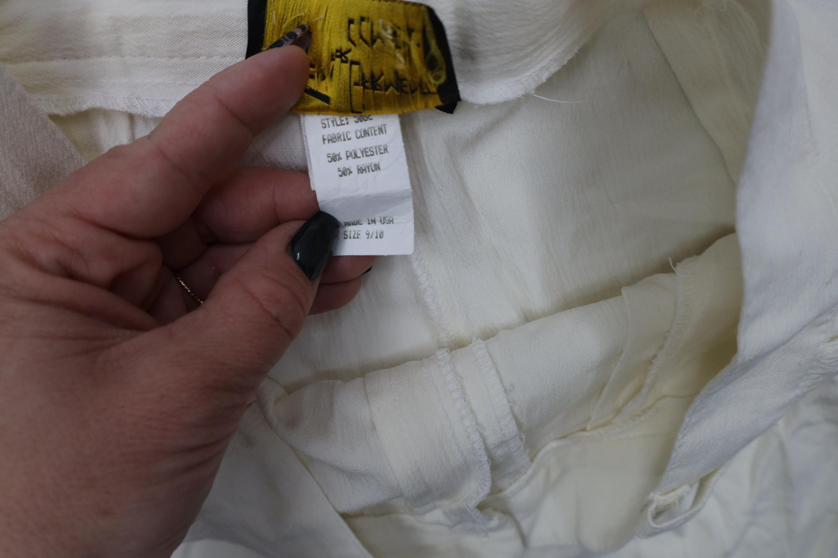 Vintage Vtg 90s Streetwear Gabardine Baggy Chino Shorts Cream USA Size 32" / US 10 / IT 46 - 7 Thumbnail