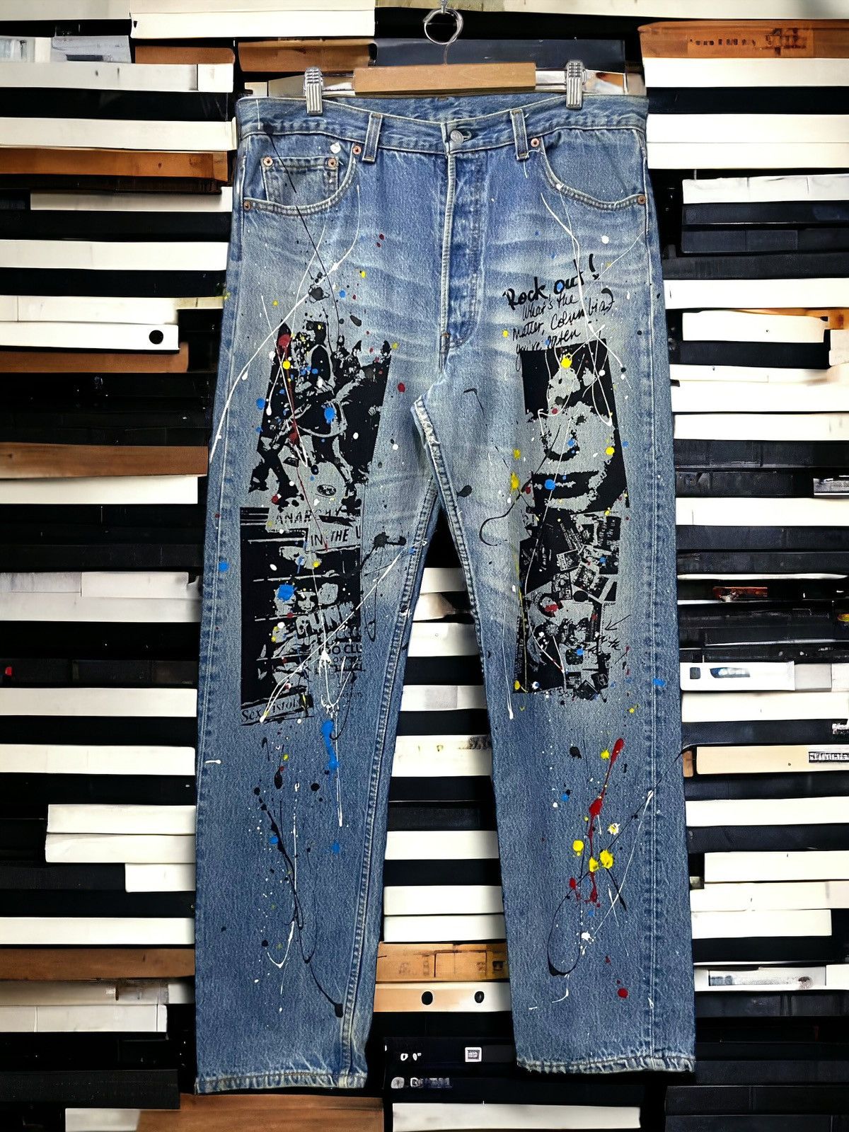 Levi's × Vintage Vintage Levis 501 Sex Pistol Paint Splatter Punk Jeans Size US 36 / EU 52 - 1 Thumbnail