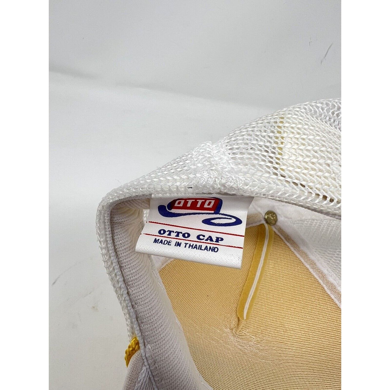 Otto Vintage OTTO Cap Dunlop Gold Leaf Trucker Hat Snapback White Size ONE SIZE - 7 Thumbnail