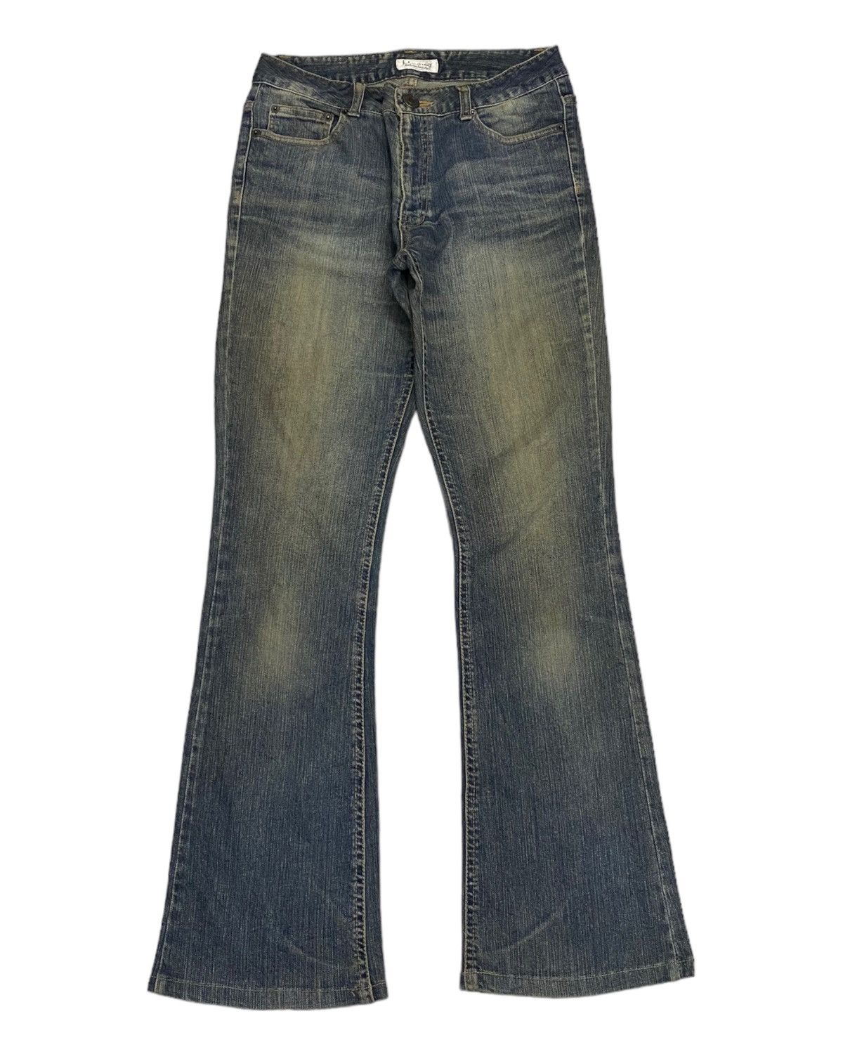 If Six Was Nine FLARED🔥J-HONEY DISTRESSED FLARE DENIM JEANS Size US 27 - 1 Thumbnail