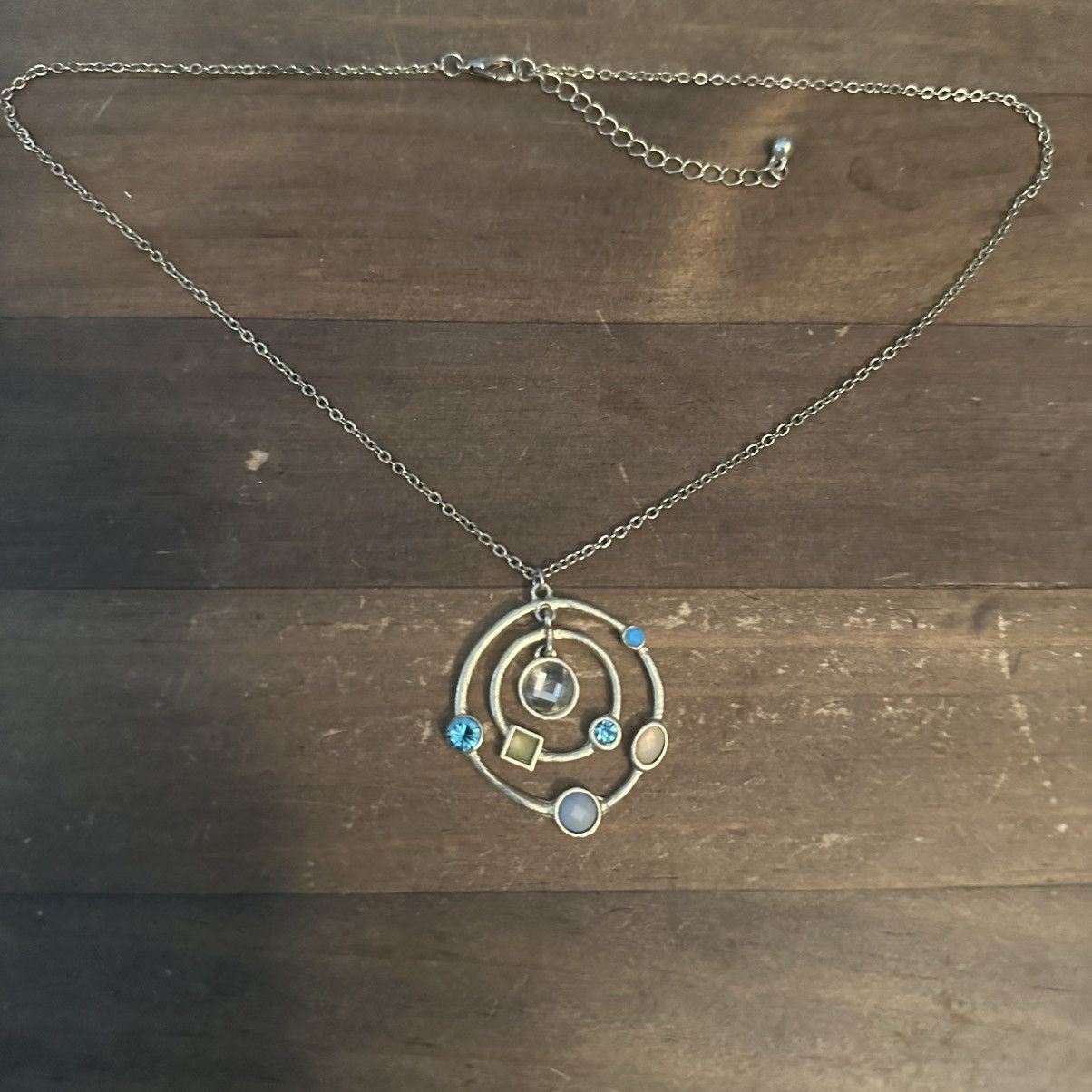 Other Gold tone layered circle gemstone pendant Size ONE SIZE - 2 Thumbnail