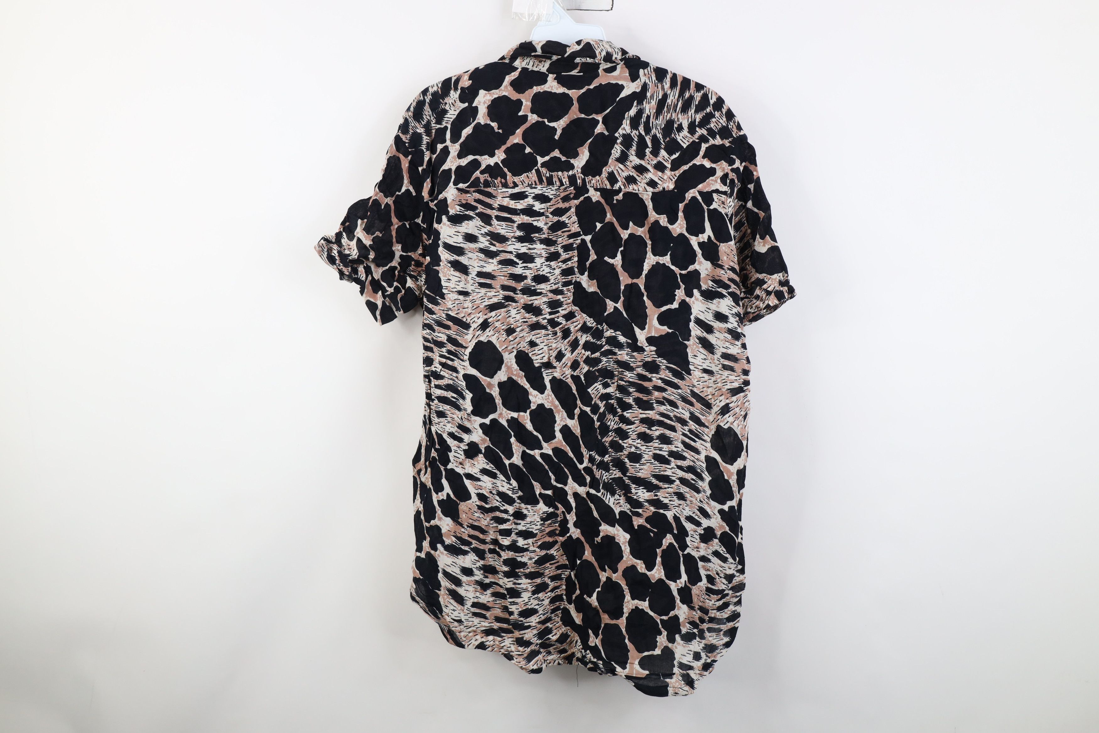 Vintage Vintage 90s Streetwear Gabardine Leopard Safari Button Shirt Size M / US 6-8 / IT 42-44 - 9 Thumbnail