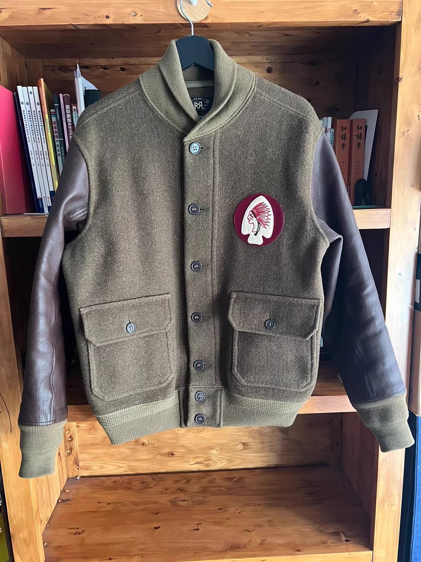 RRL Ralph Lauren RRL Double RL Wool Leather Sleeve Jacket Size US M / EU 48-50 / 2 - 2 Thumbnail