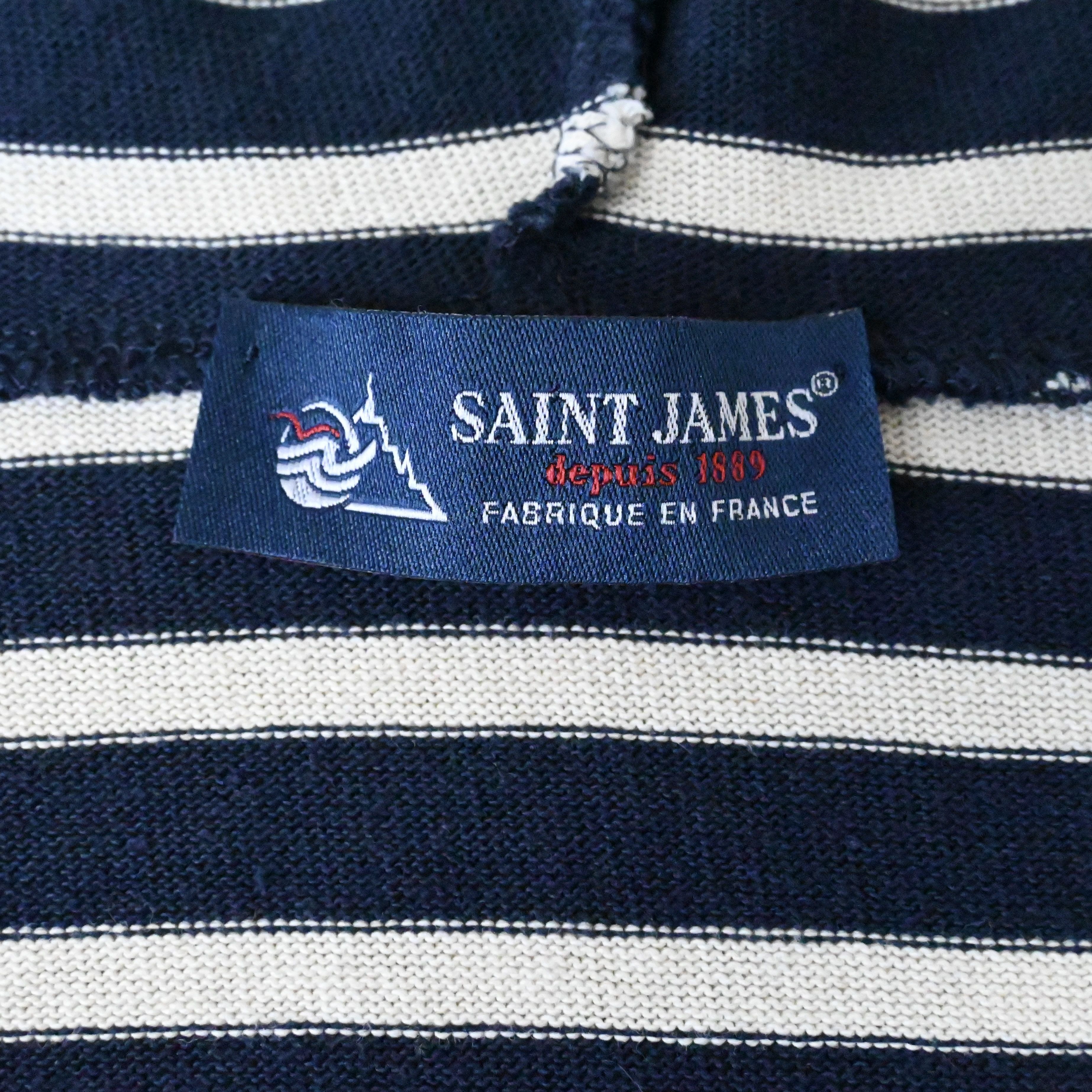 Saint James SAINT JAMES navy x white striped hooded breton shirt Size US M / EU 48-50 / 2 - 7 Thumbnail