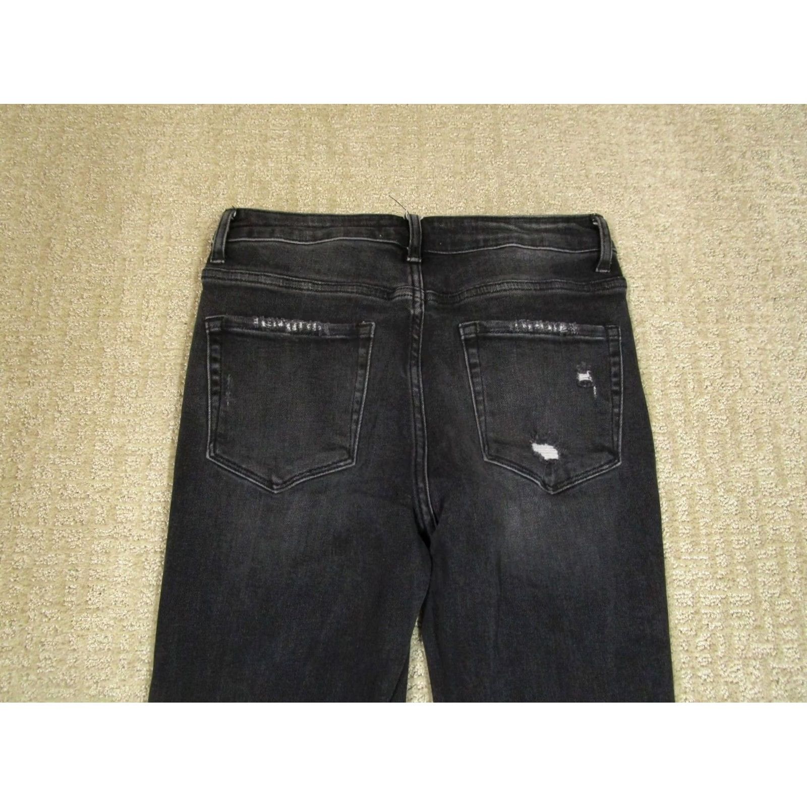 Vintage VERVET Jeans Women 29 Black High Rise Flared Distressed Frayed Hem Stretch Jeans Size 29" - 4 Thumbnail