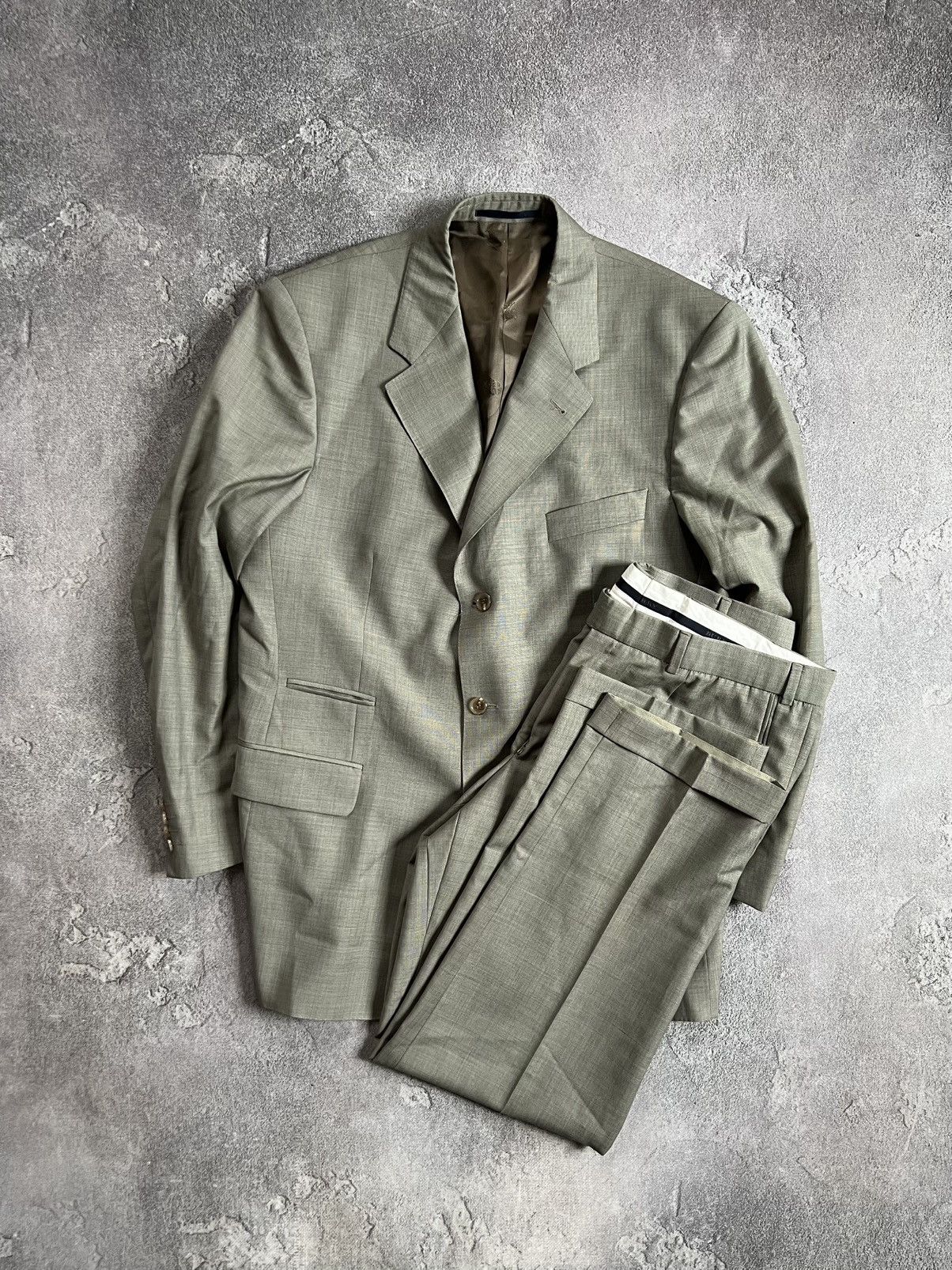 Burberry Vintage Burberry London 2 Two Piece Suit EU 52 Blazer Pants Size 52S - 1 Thumbnail