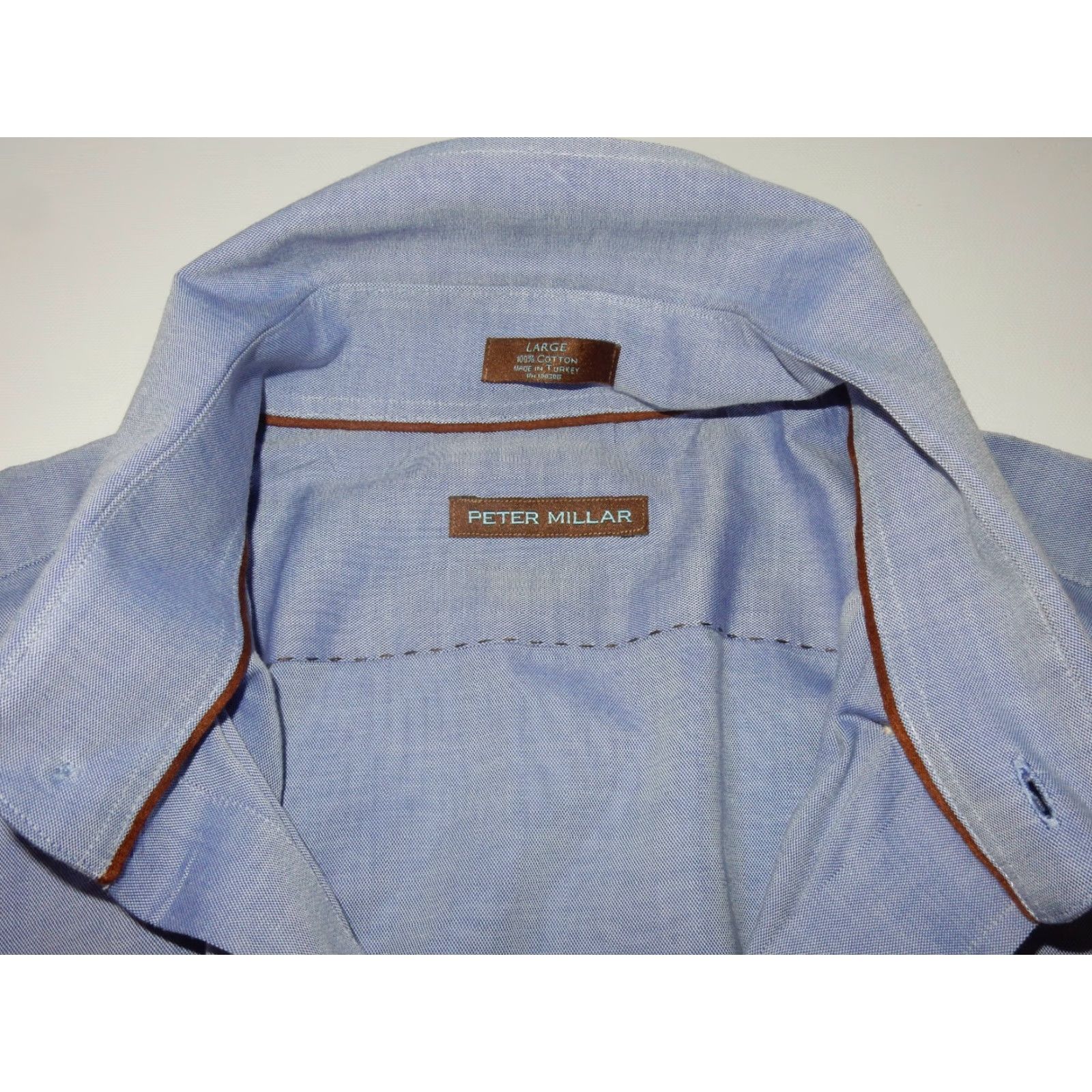 Peter Millar Peter Millar Men's Long Sleeve Button-Front Shirt L Size Blue Cotton Shirt Mens Button-Up -note: avoid extra hyphens? Size US L / EU 52-54 / 3 - 5 Thumbnail