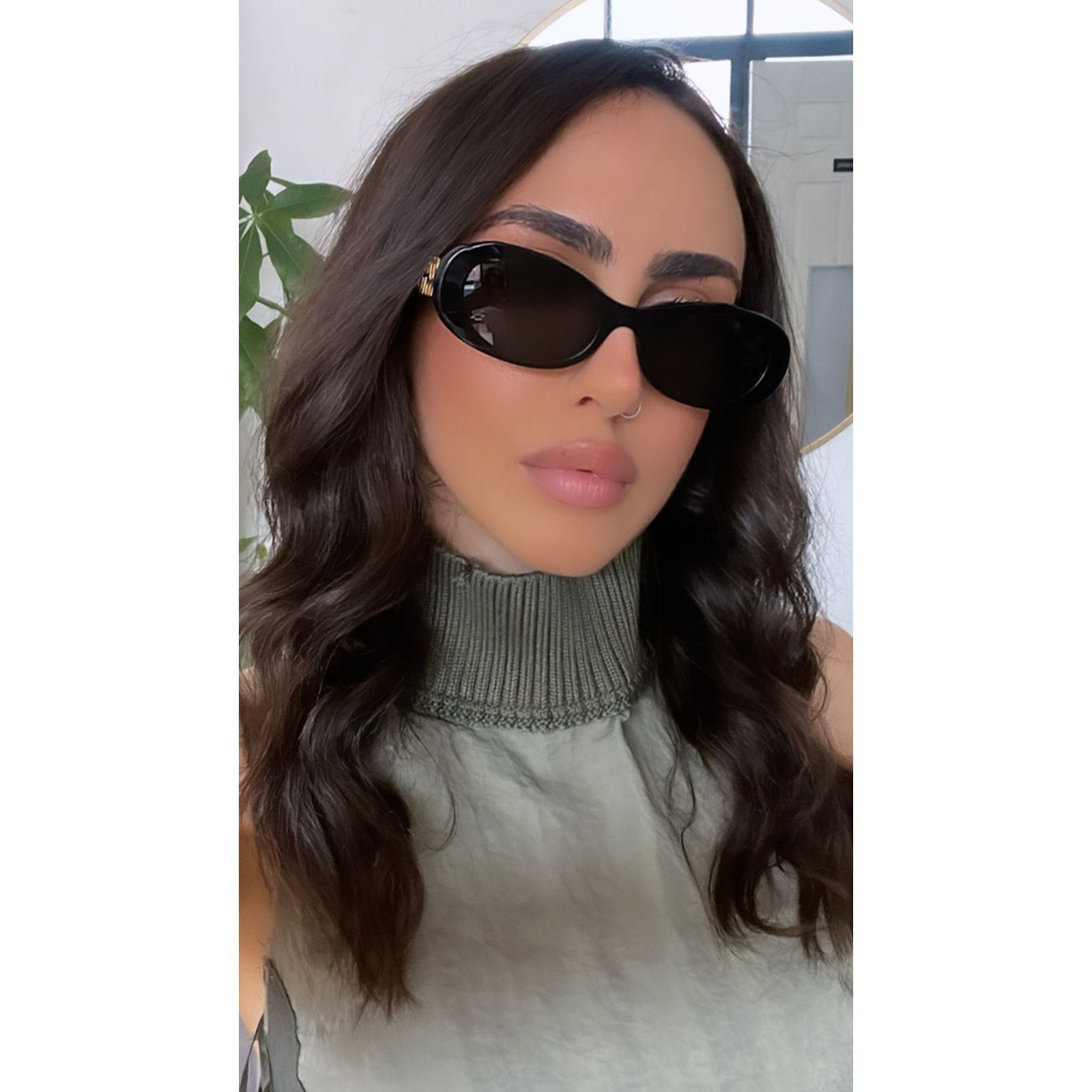 Miu Miu NEW Miu Miu MU06ZS Black Oval Sunglasses | Grailed