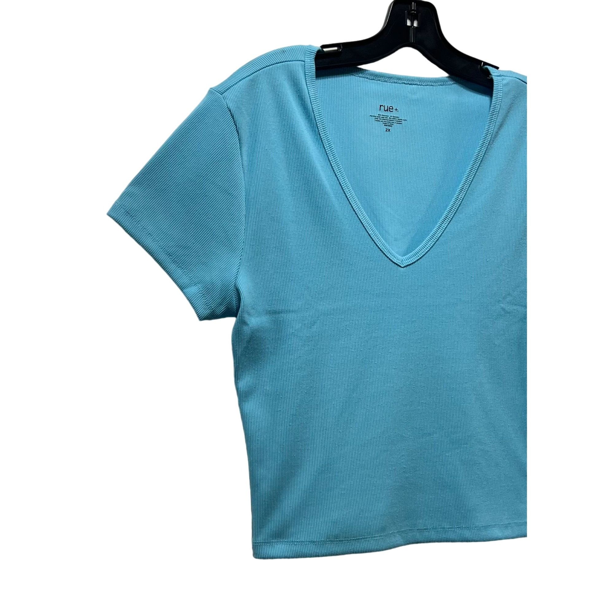 Other Rue + - Women's Short Sleeve Top - Light Blue - 2X Size XXL / US 16-18 / IT 52-54 - 12 Thumbnail