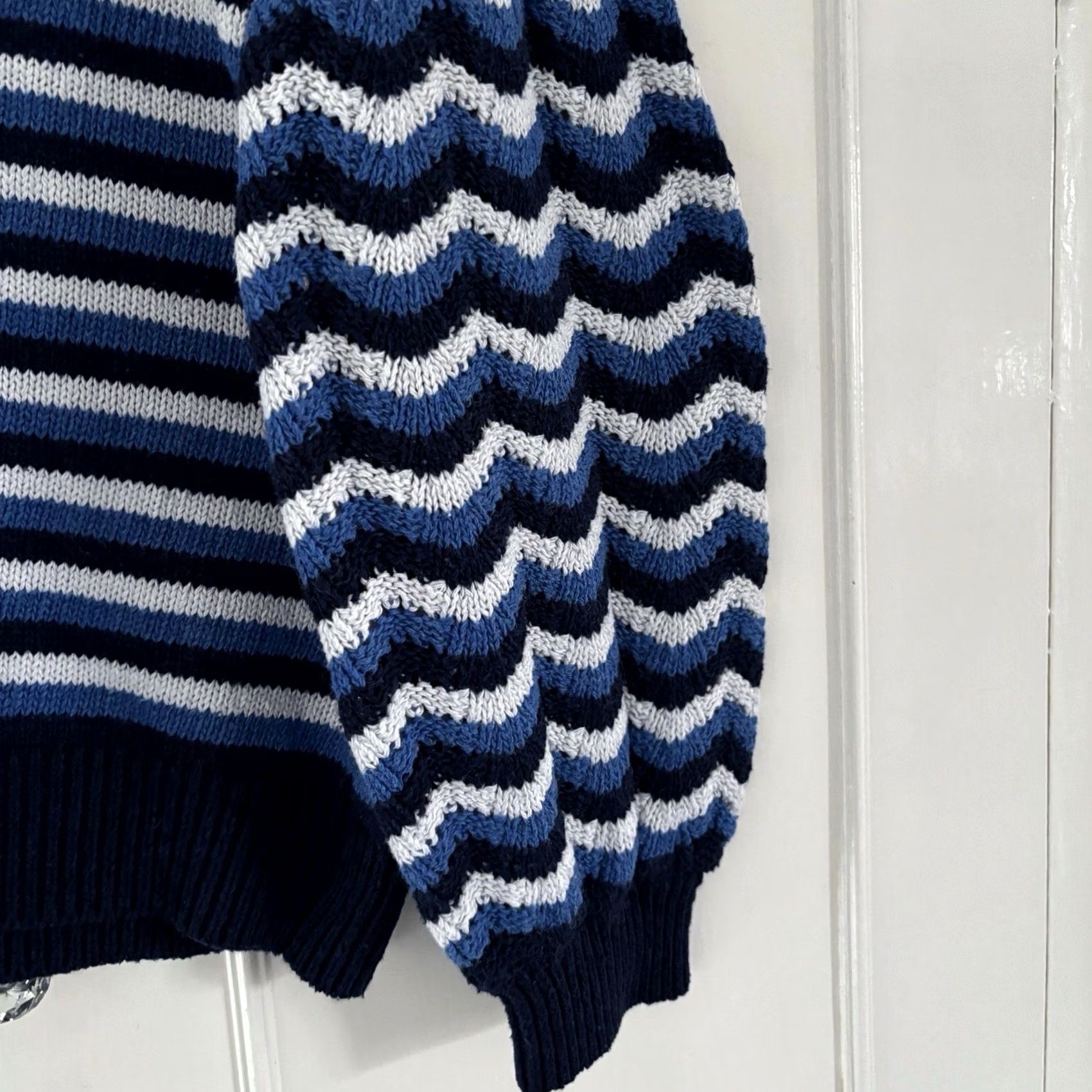 Vintage Papaya Striped Jumper Women’s Balloon Sleeve Crew Neck Pullover Size M Used Size M / US 6-8 / IT 42-44 - 4 Thumbnail