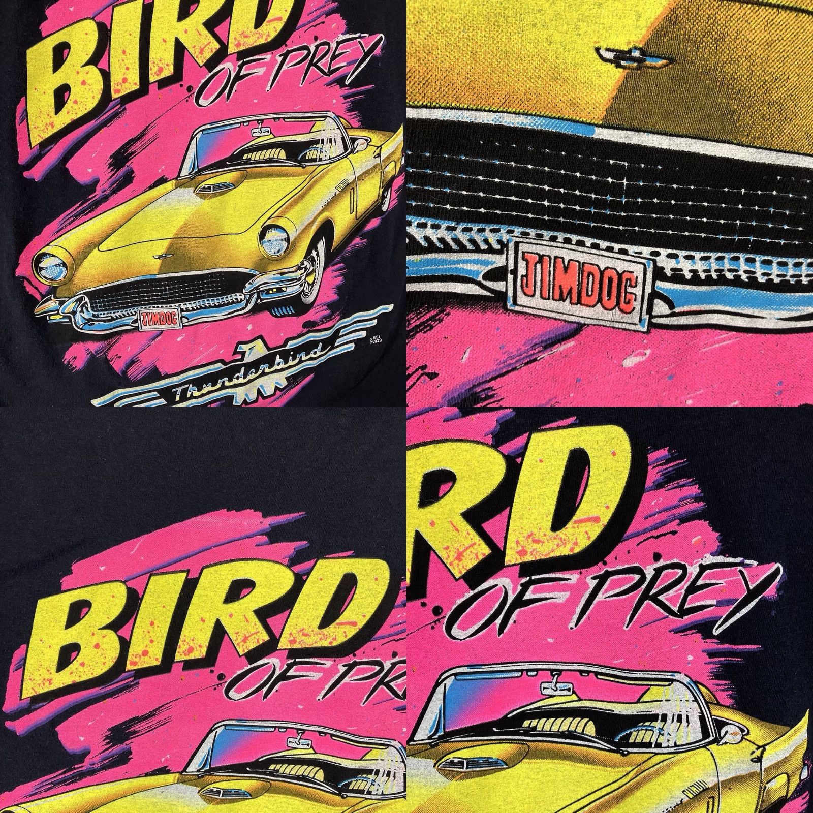 Ford VINTAGE Bird Of Prey Ford Thunderbird Neon Shirt Size L Men Black Graphic Print Car 90s T-Shirt Size US L / EU 52-54 / 3 - 8 Thumbnail