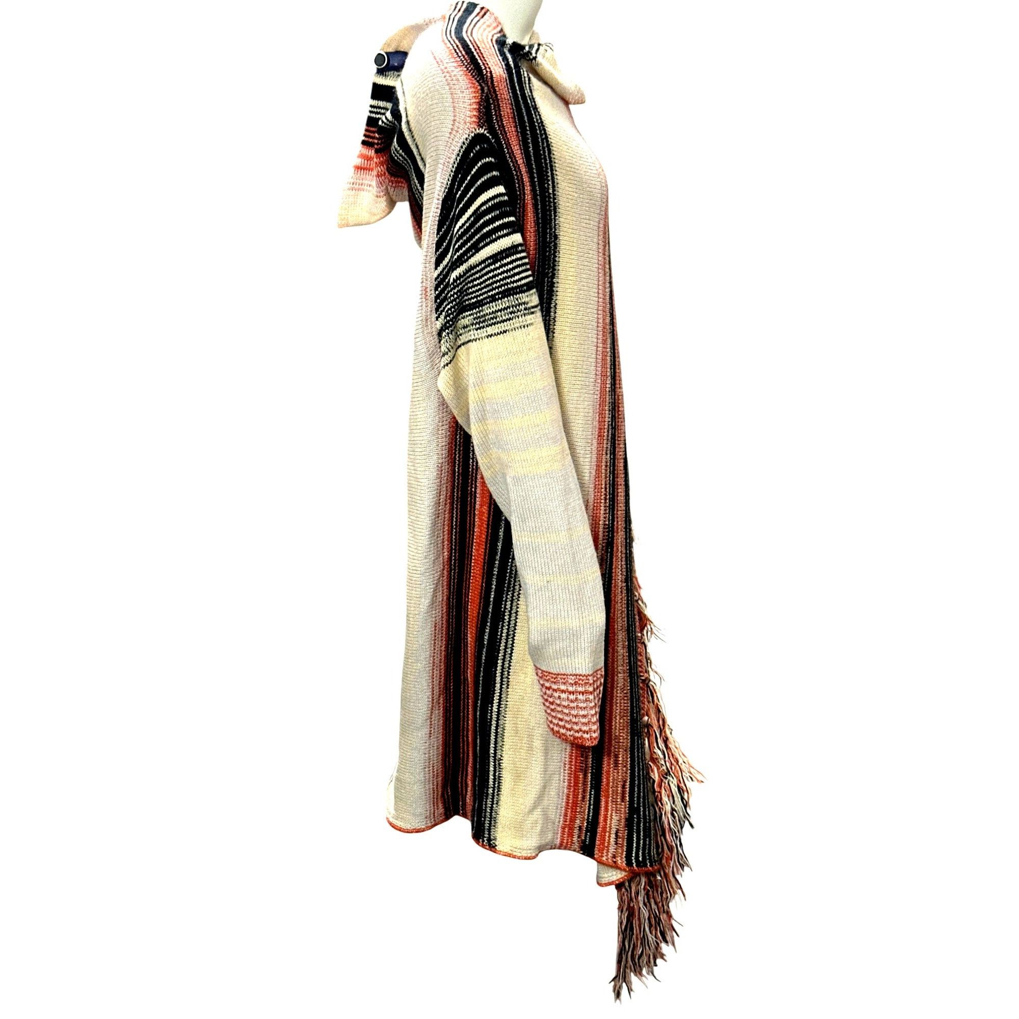 Other CCC Open Front Sweater Loose Fringe Long Wrap Knitted Cardig Size XL / US 12-14 / IT 48-50 - 4 Thumbnail