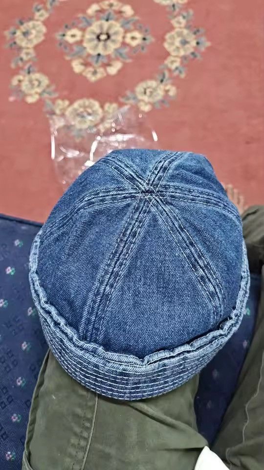 Japanese Brand Vintage Style Denim Brimless Melon Hat Size ONE SIZE - 5 Thumbnail