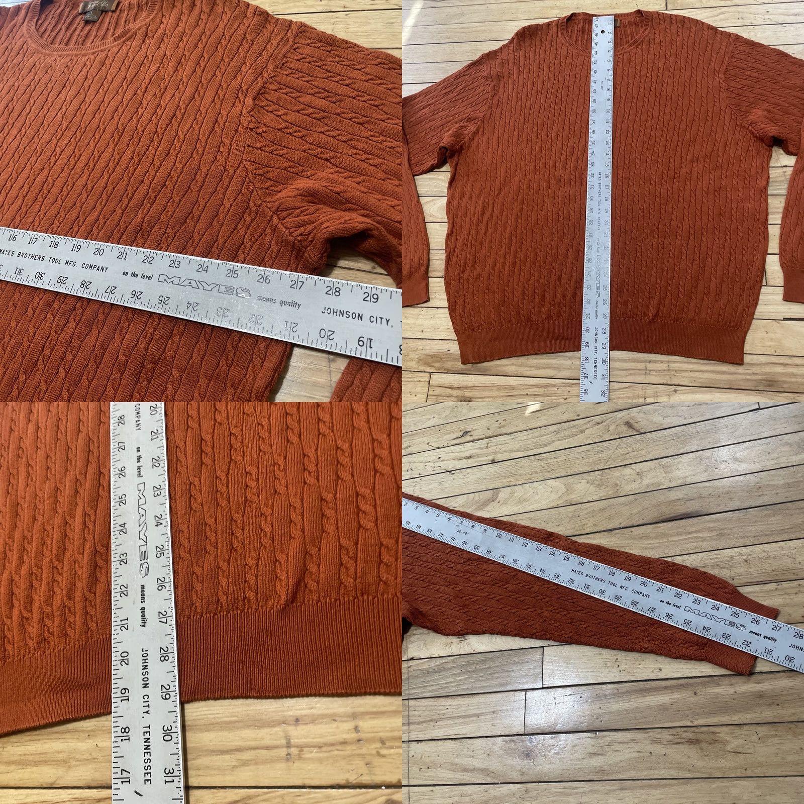 Vintage VINTAGE Tassa Elba Orange Cable Knit Sweater Men L Halloween Fall 90s Baggy Wide Pullover Knit Shirt Mens Size US L / EU 52-54 / 3 - 8 Thumbnail