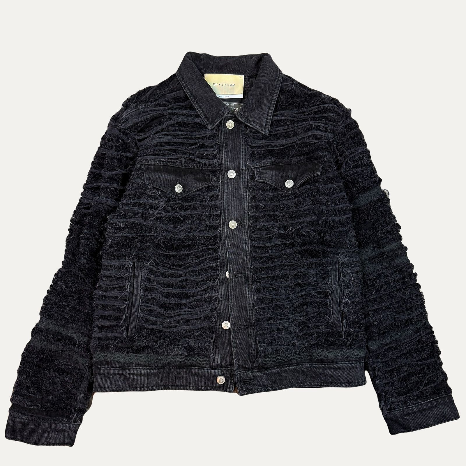 Alyx Alyx X Blackmeans Shredded Effect Denim Jacket Size US XL / EU 56 / 4 - 1 Thumbnail