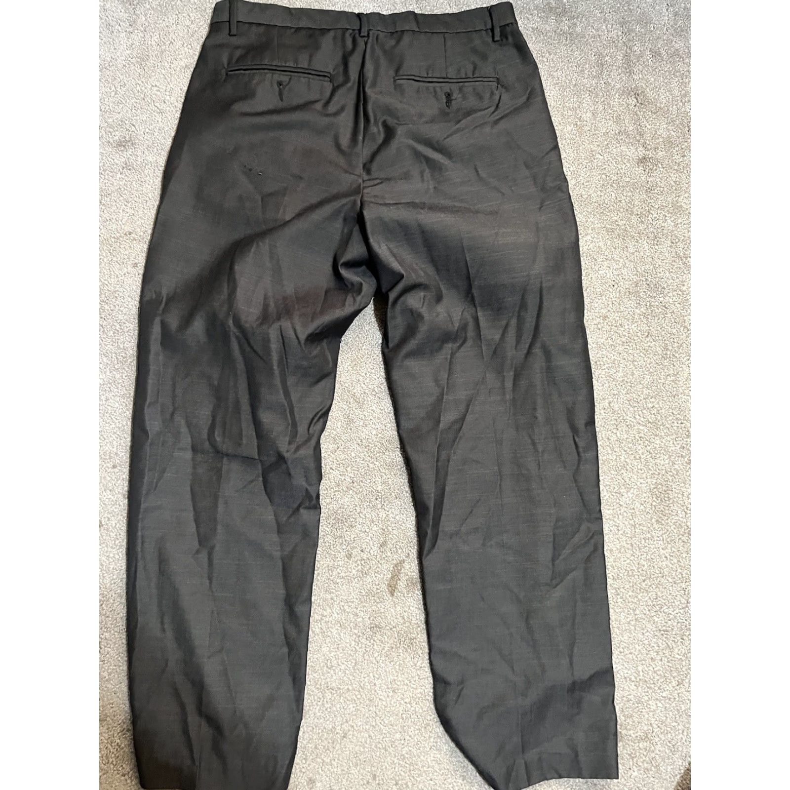 Calvin Klein Calvin Klein Mens Dress Pants Gray Flat Front 32x29 Polyester Blend Straight Leg Slacks Size US 32 / EU 48 - 3 Thumbnail