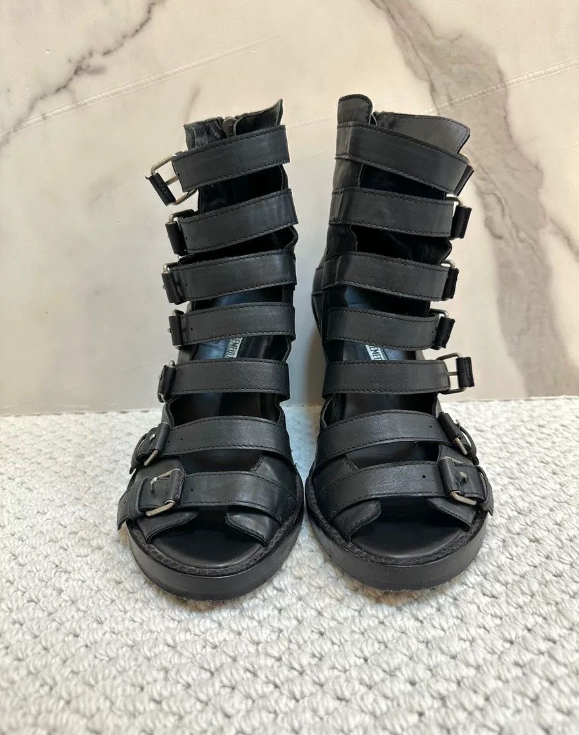 Ann Demeulemeester ann demeulemeester punk goth gladiator wedge sandals Size US 5 / IT 35 - 4 Thumbnail