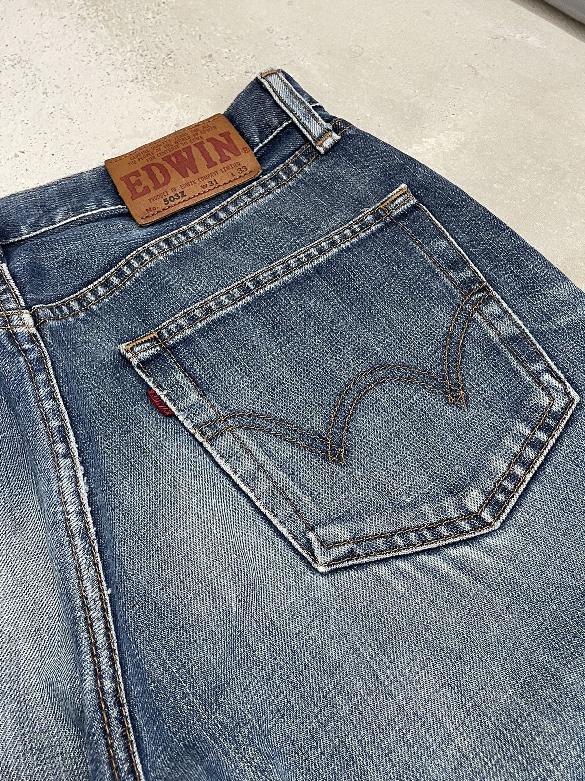 Edwin Edwin 503Z Regular Wide Distressed Denim Pants (AB25) Size US 31 - 13 Thumbnail
