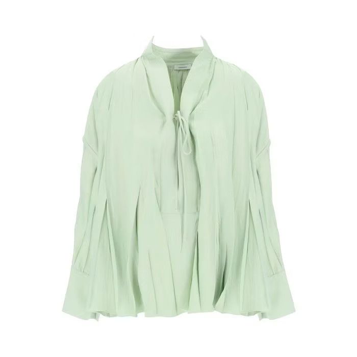 image of Salvatore Ferragamo O1S22I1N0524 Caftan Style Blouse In Green, Women's (Size Small)