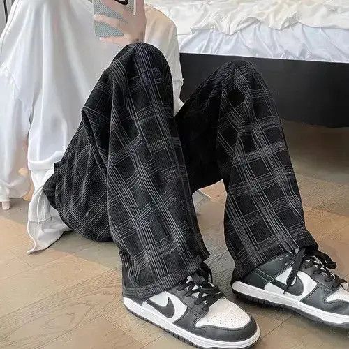 Jean Corduroy Vintage Plaid Pants Men Streetwear Size US 36 / EU 52 - 2 Thumbnail