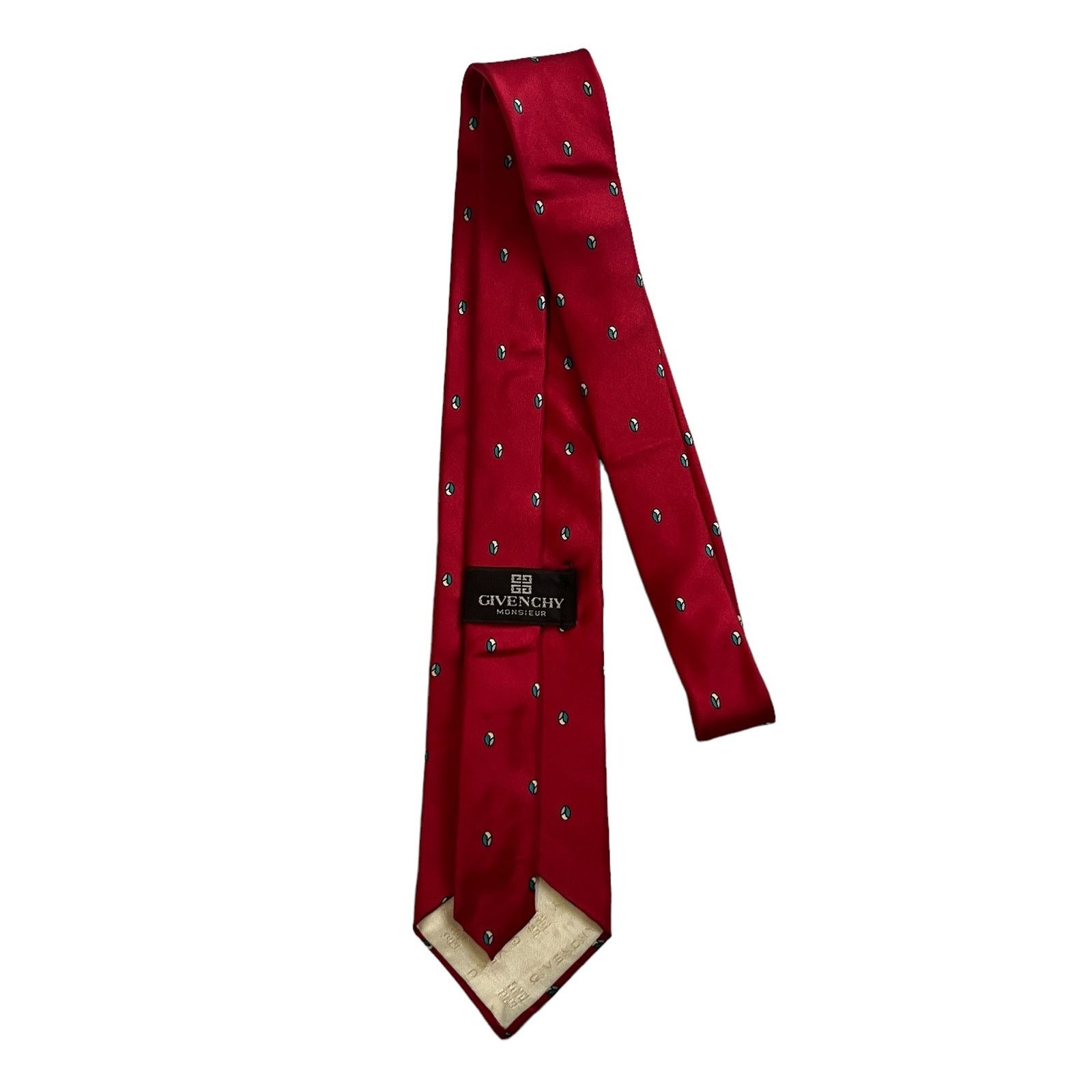 Givenchy Givenchy Red Blue White Gray Oval Foulard Geometric Silk Tie Size ONE SIZE - 4 Thumbnail