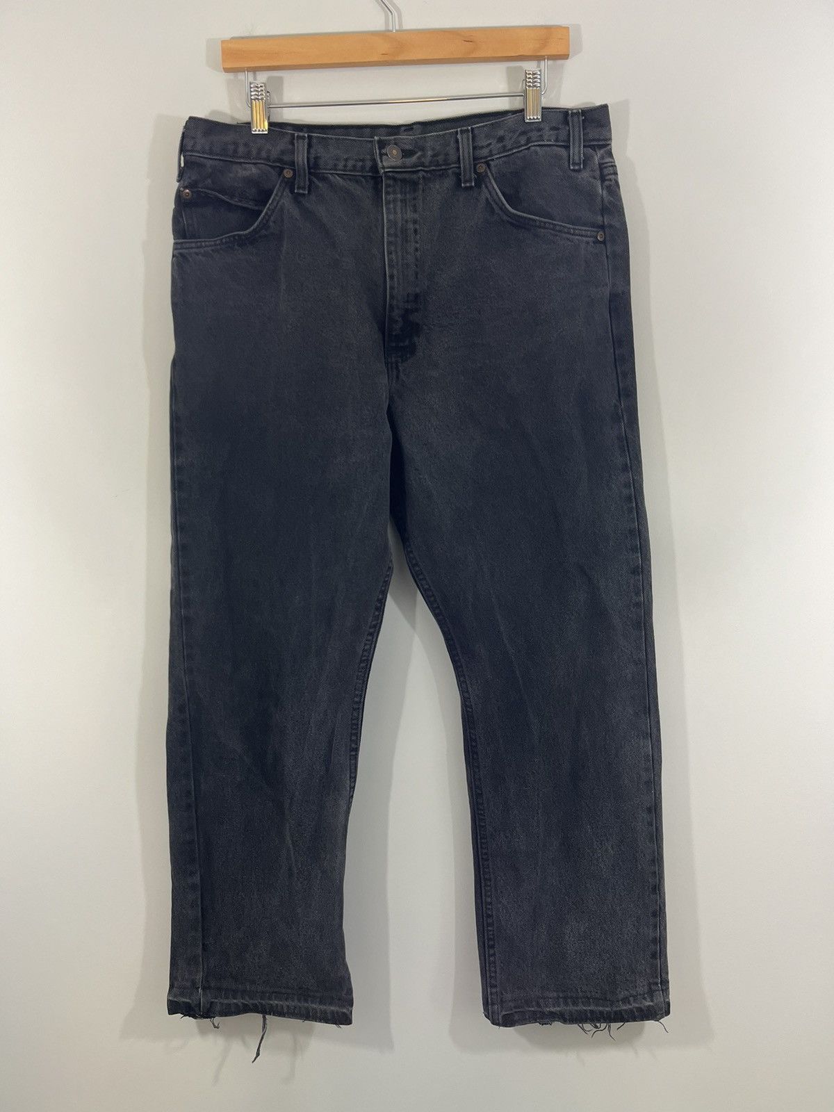 Vintage Sun Faded Released Hem Distressed Black Jeans Size US 36 / EU 52 - 1 Thumbnail