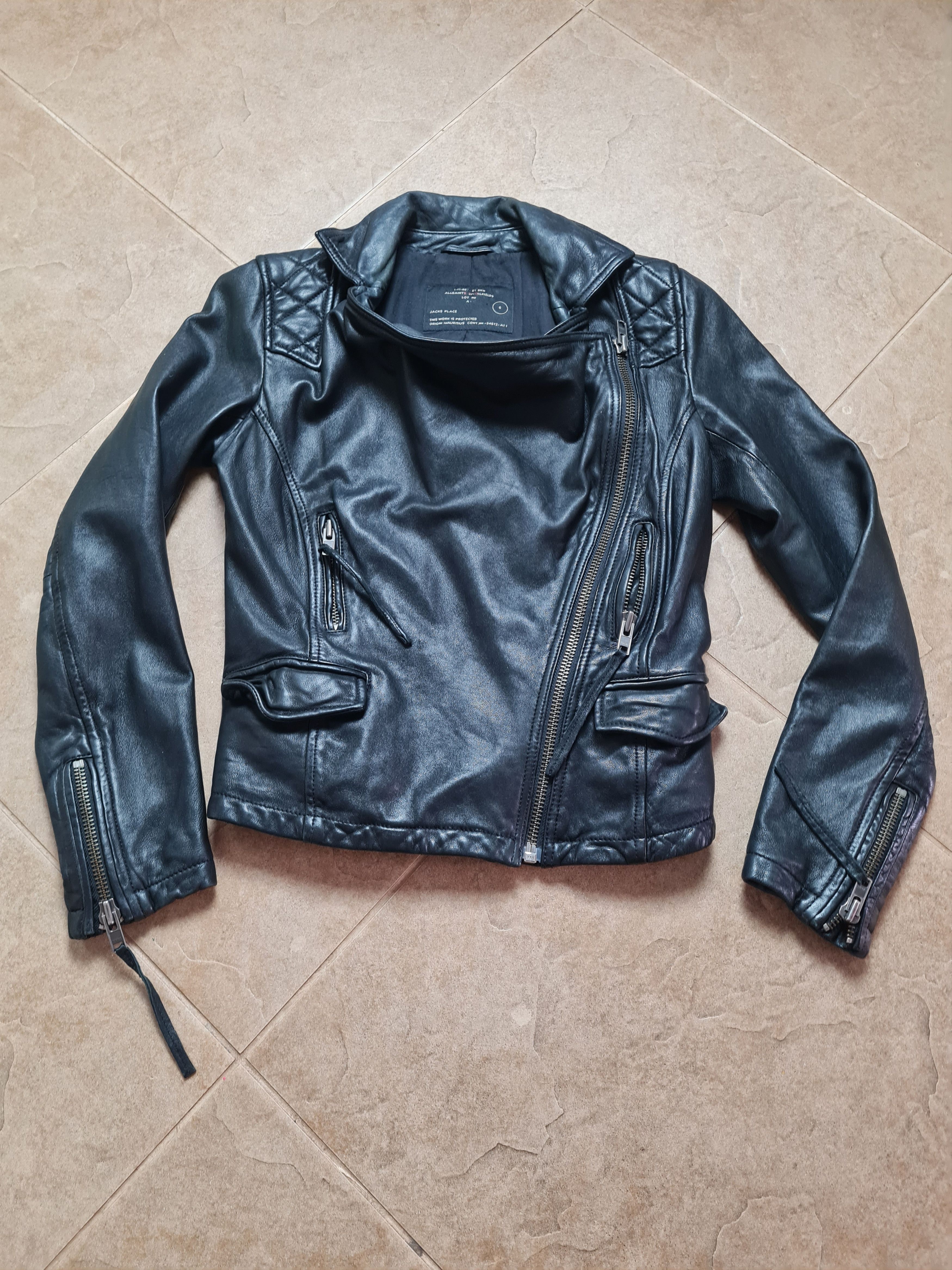 Allsaints VINTAGE ALL SAINTS STANTON LEATHER JACKET BLACK SIZE 6 Size M / US 6-8 / IT 42-44 - 2 Thumbnail