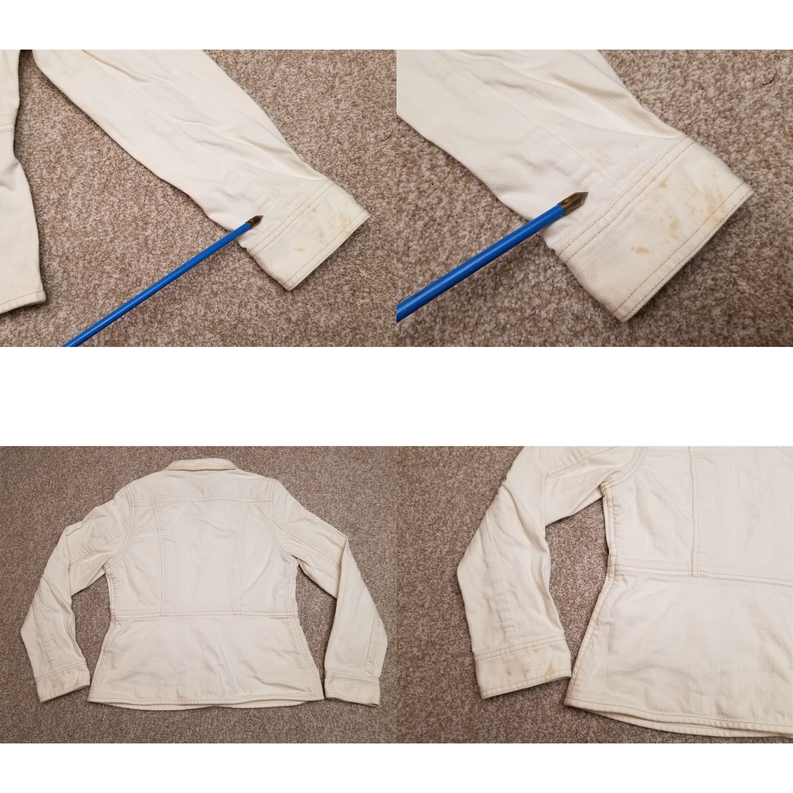 Tommy Bahama VINTAGE Tommy Bahama Jacket Womens 14 Cream Canvas Cotton Button Casual Long Sleeve Size XL / US 12-14 / IT 48-50 - 8 Thumbnail