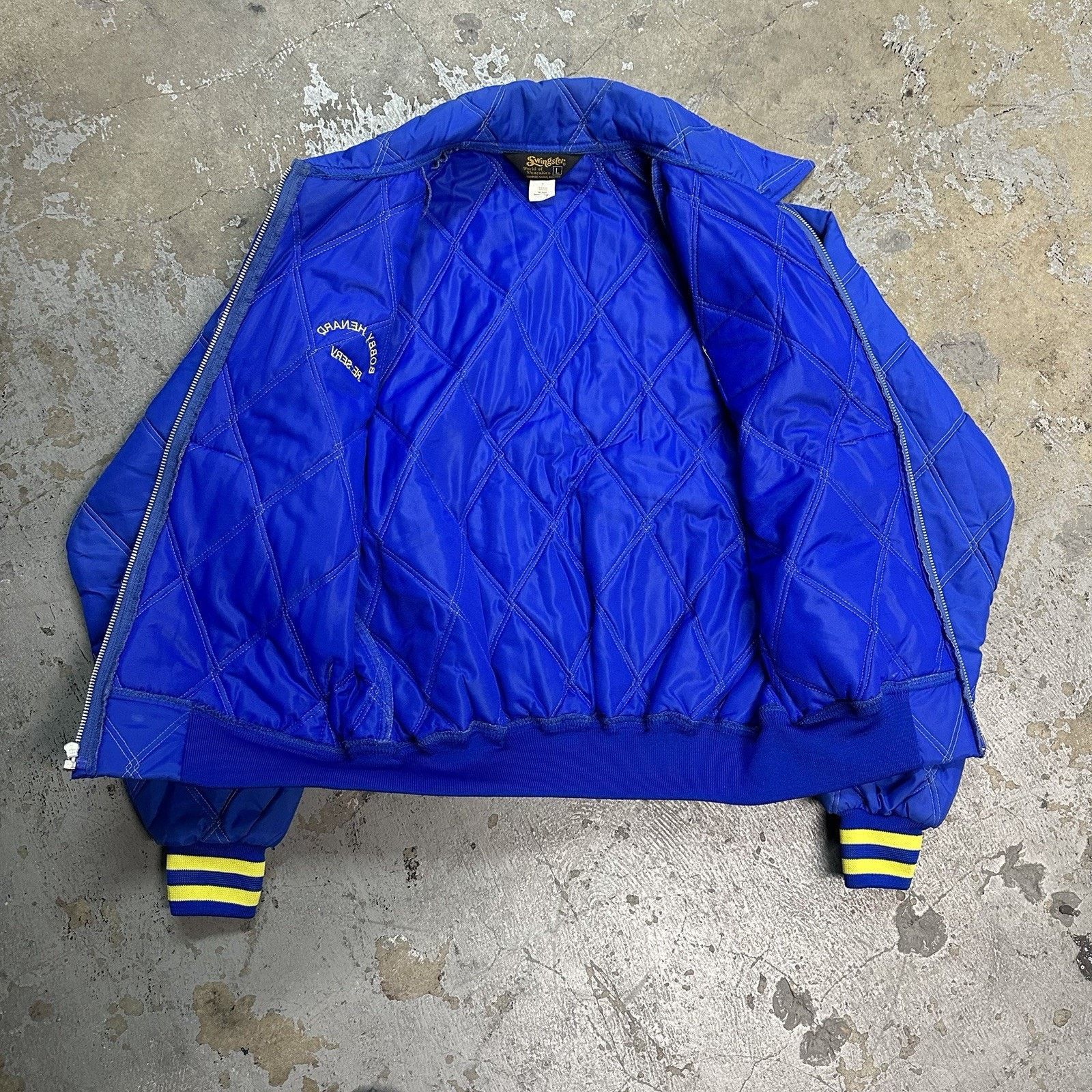 Swingster × Vintage Vintage 80s Swingster Michelin Man Quilted Puffer Jacket Size US L / EU 52-54 / 3 - 3 Thumbnail