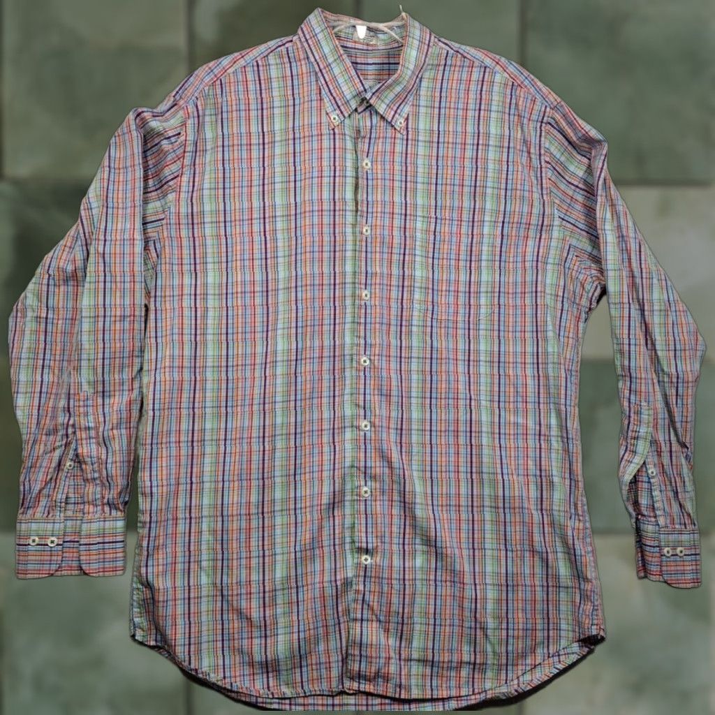 Peter Millar Peter Millar Plaid Button Up Shirt Mens XL Long Sleeve Multicolor Cotton Size US XL / EU 56 / 4 - 1 Thumbnail