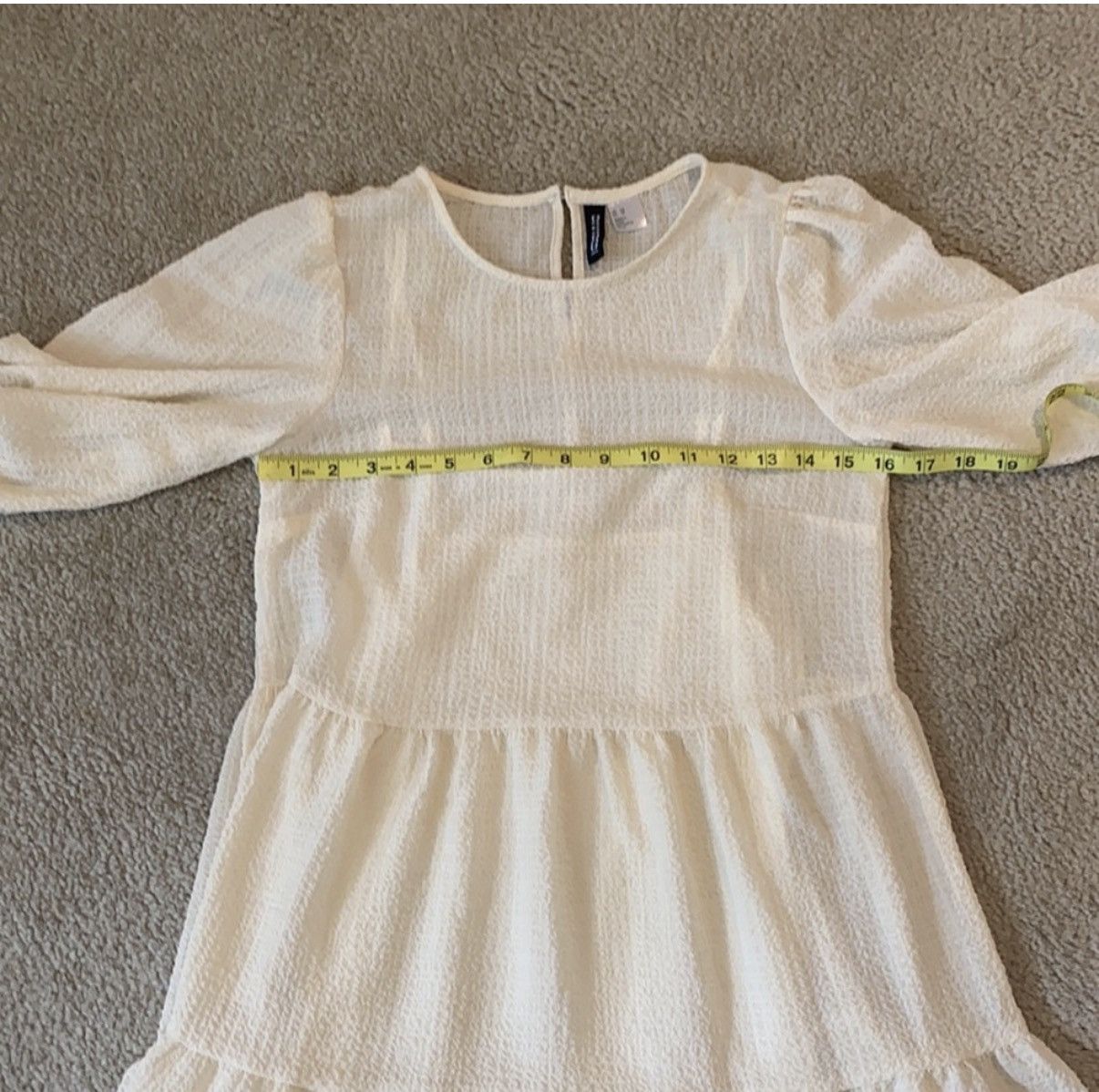 H&M H&M Cream Mini Dress With Slip Size XS Size XS / US 0-2 / IT 36-38 - 6 Thumbnail