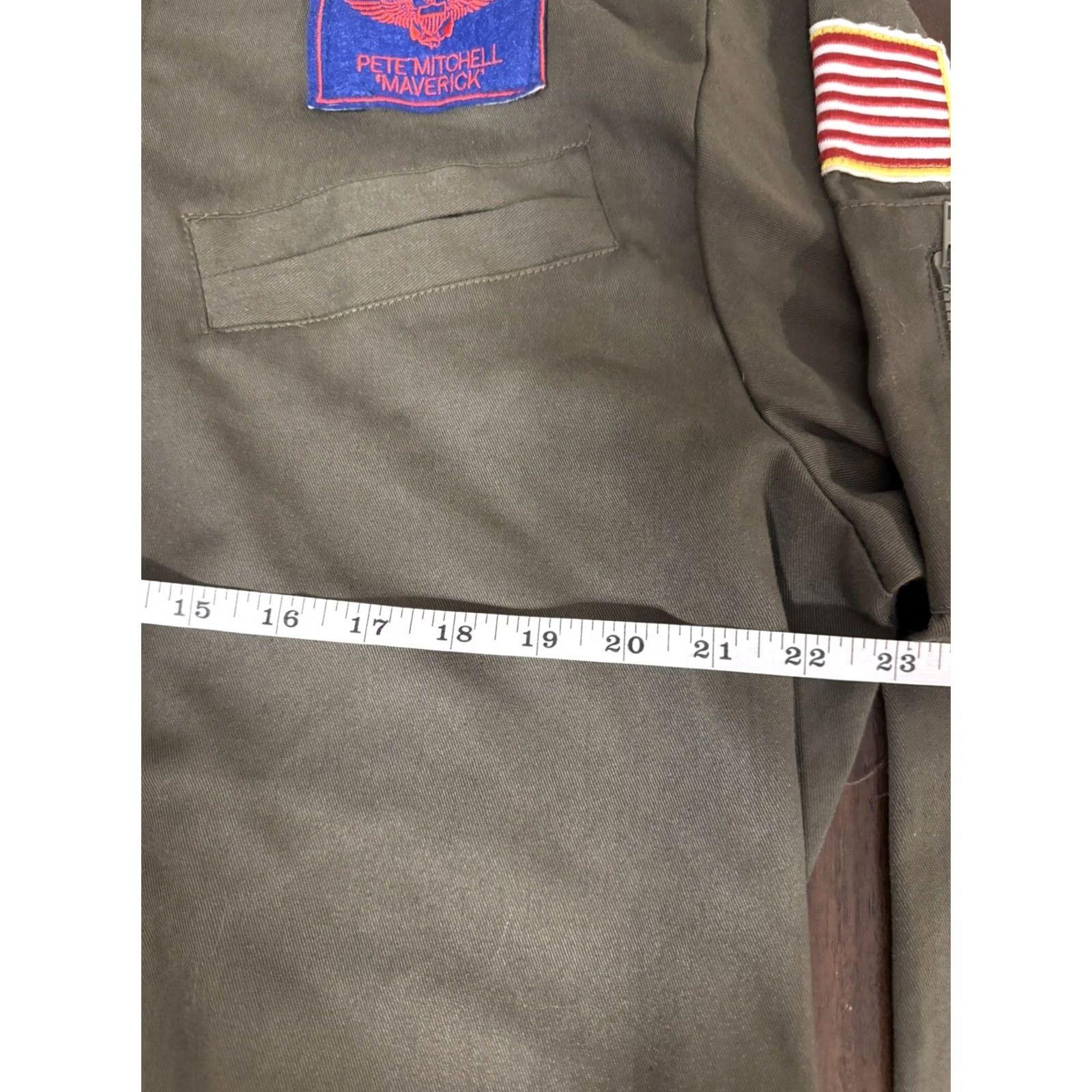 Vintage Top Gun Flight Suit Costume Adult Size L/XL Maverick Green halloween Size 42R - 7 Thumbnail