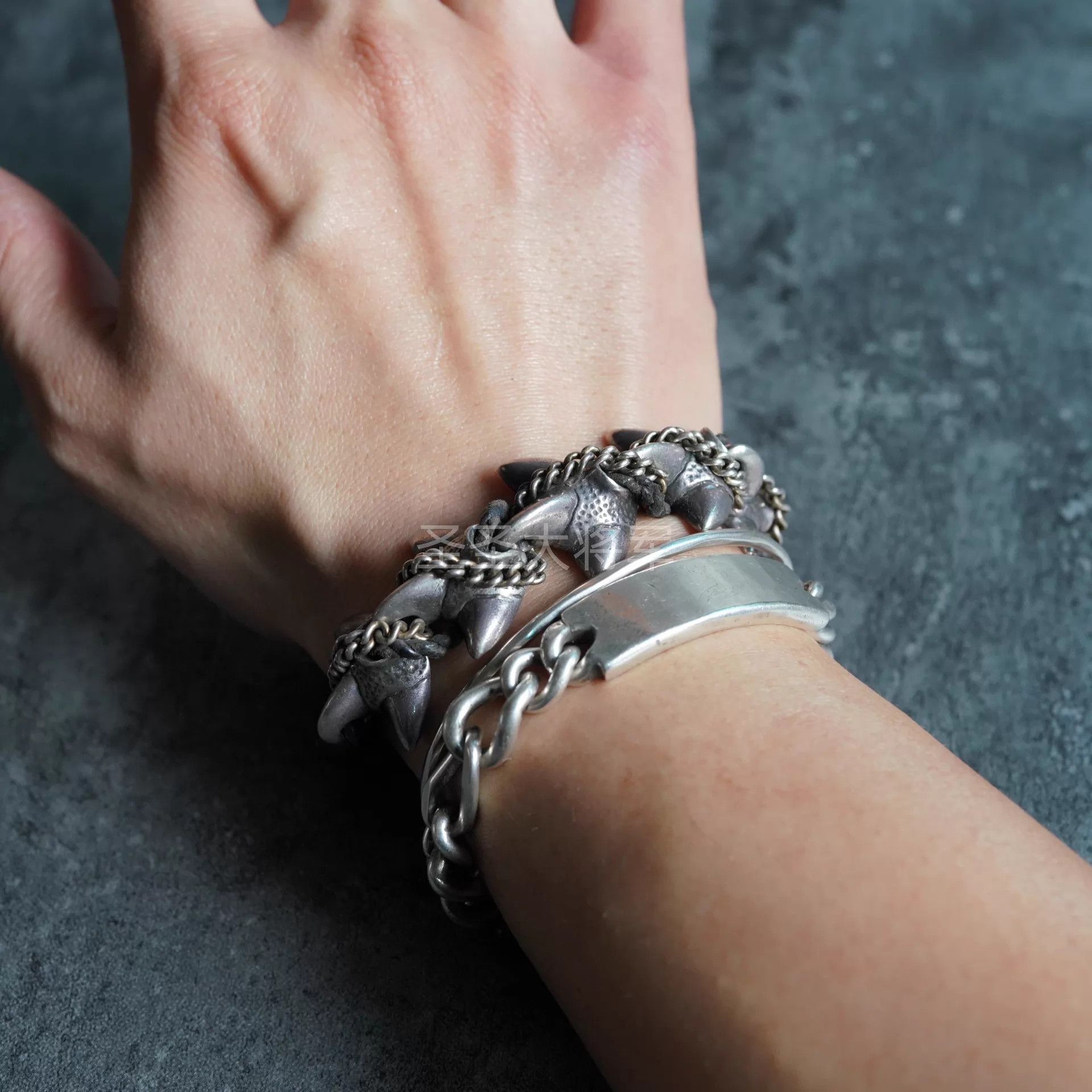 KD2024 KD2024 Dark Gothic Dragon Claw Leather Chain Bracelet 21cm Size ONE SIZE - 7 Thumbnail