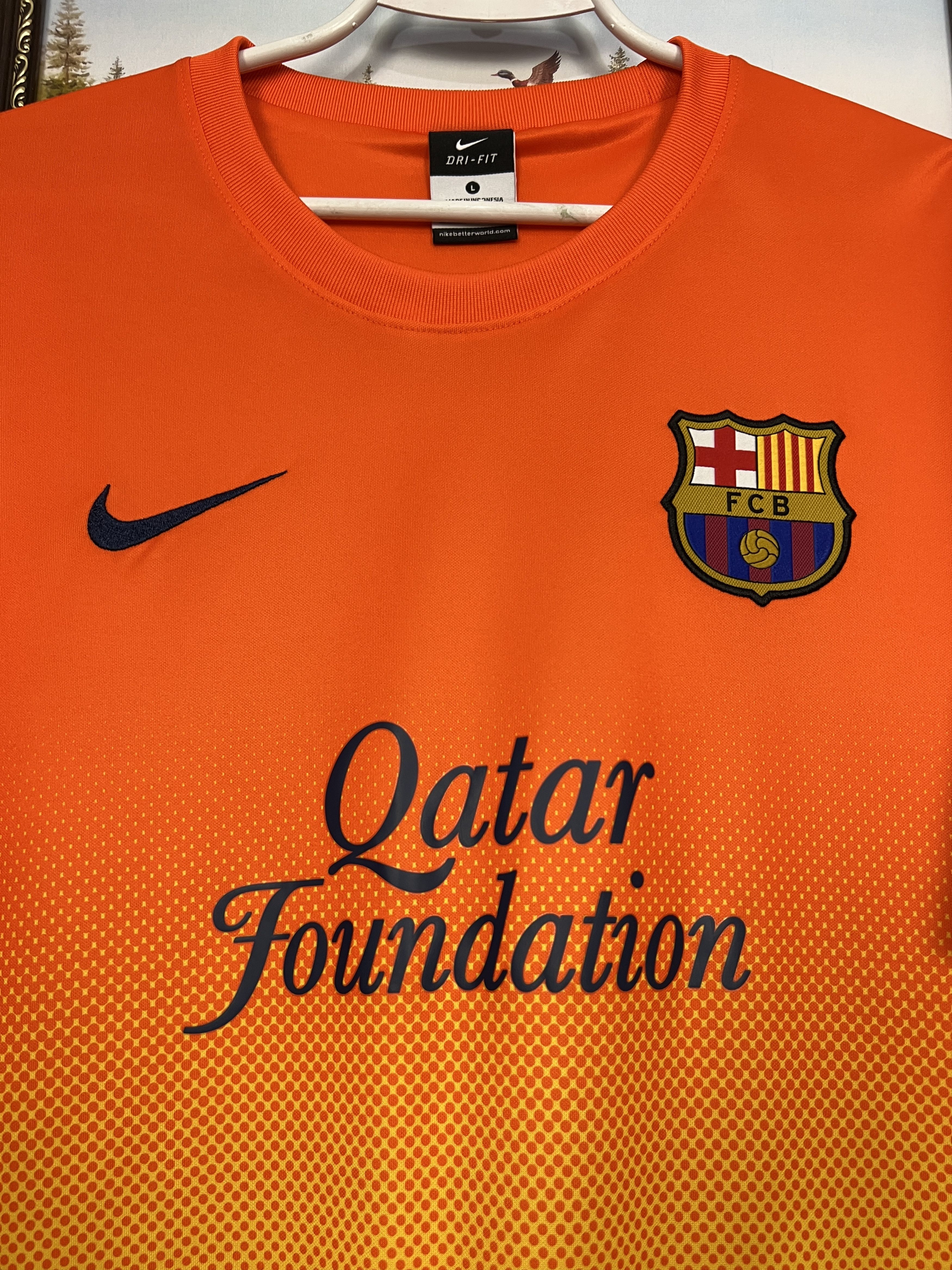 Nike Barcelona Away football shirt 2012 Soccer Nike Jersey Mens Size US L / EU 52-54 / 3 - 3 Thumbnail
