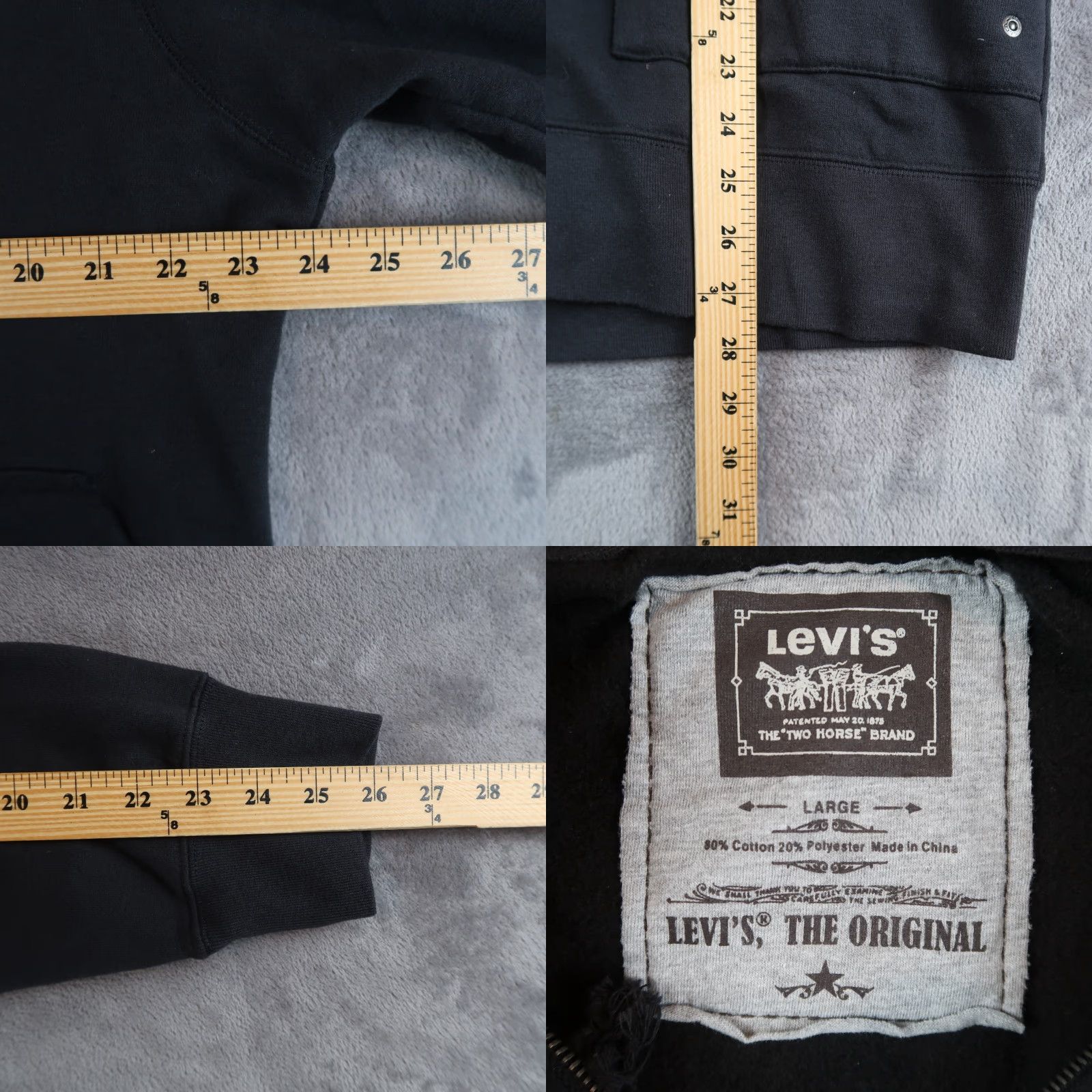 Levi's VINTAGE Levi's Hoodie Full Zip Sweatshirt Hooded Mens XL Black Y2K 2000s Size US XL / EU 56 / 4 - 8 Thumbnail