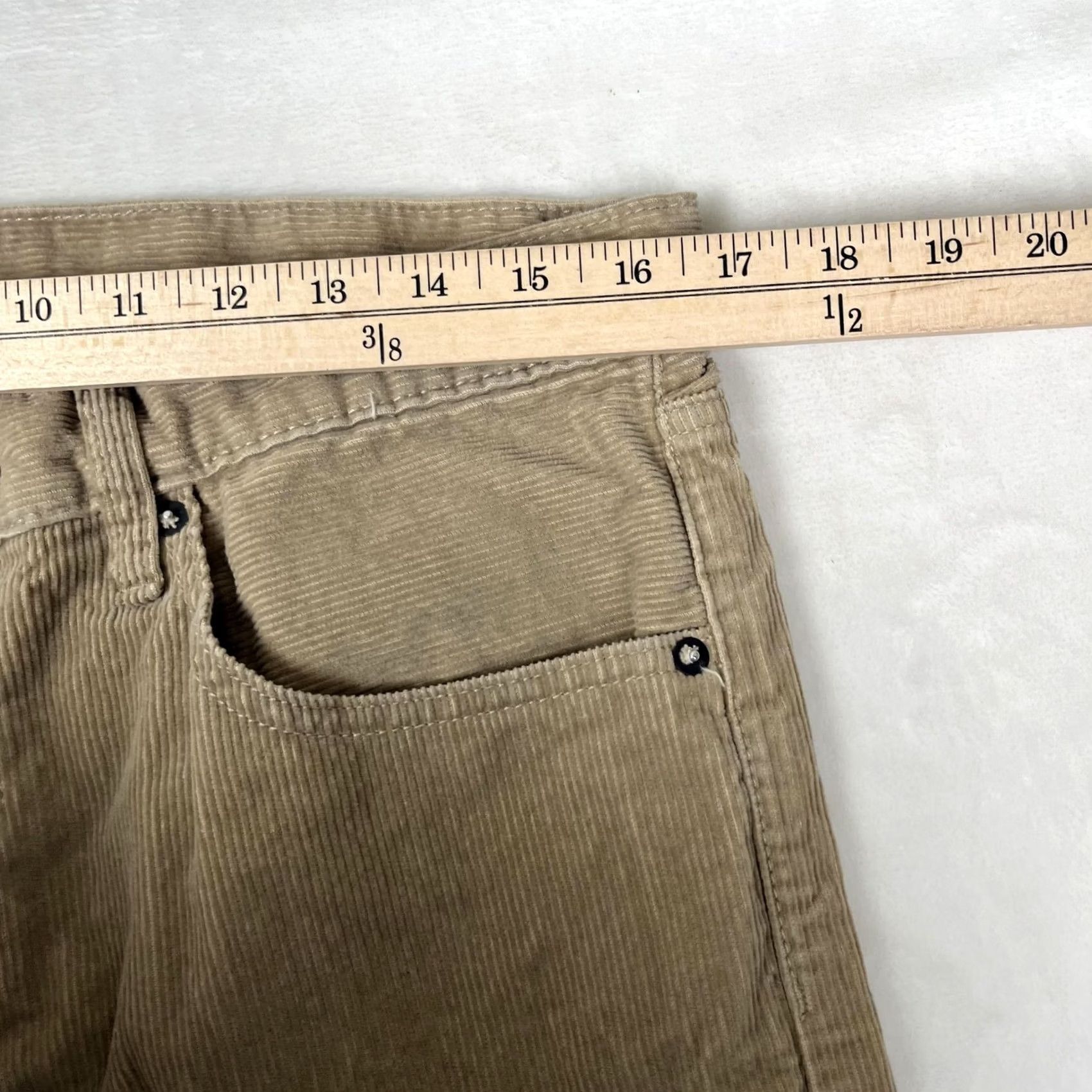 Gap GAP Original Corduroy Pants Mens 33x32 Beige Regular Fit Straight Leg Casual Pants Size US 33 - 3 Thumbnail