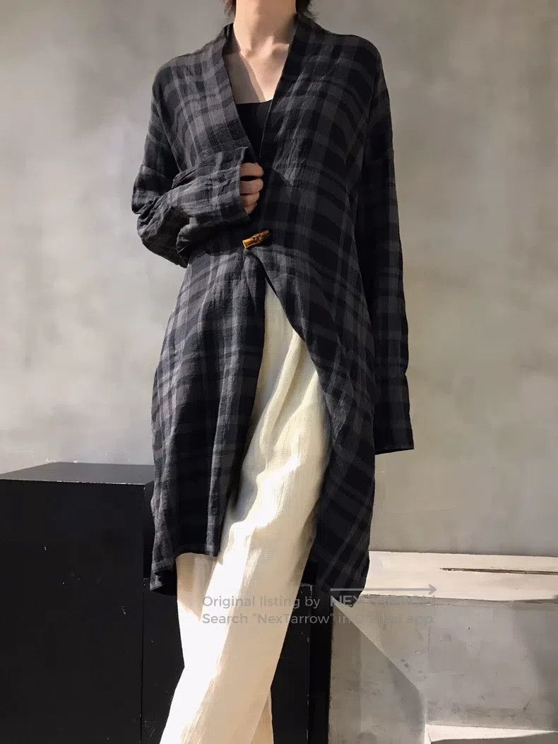 Issey Miyake Issey Miyake size:7 Calligraphy Brush Logo Tapered Plaid O Size 22" - 4 Thumbnail