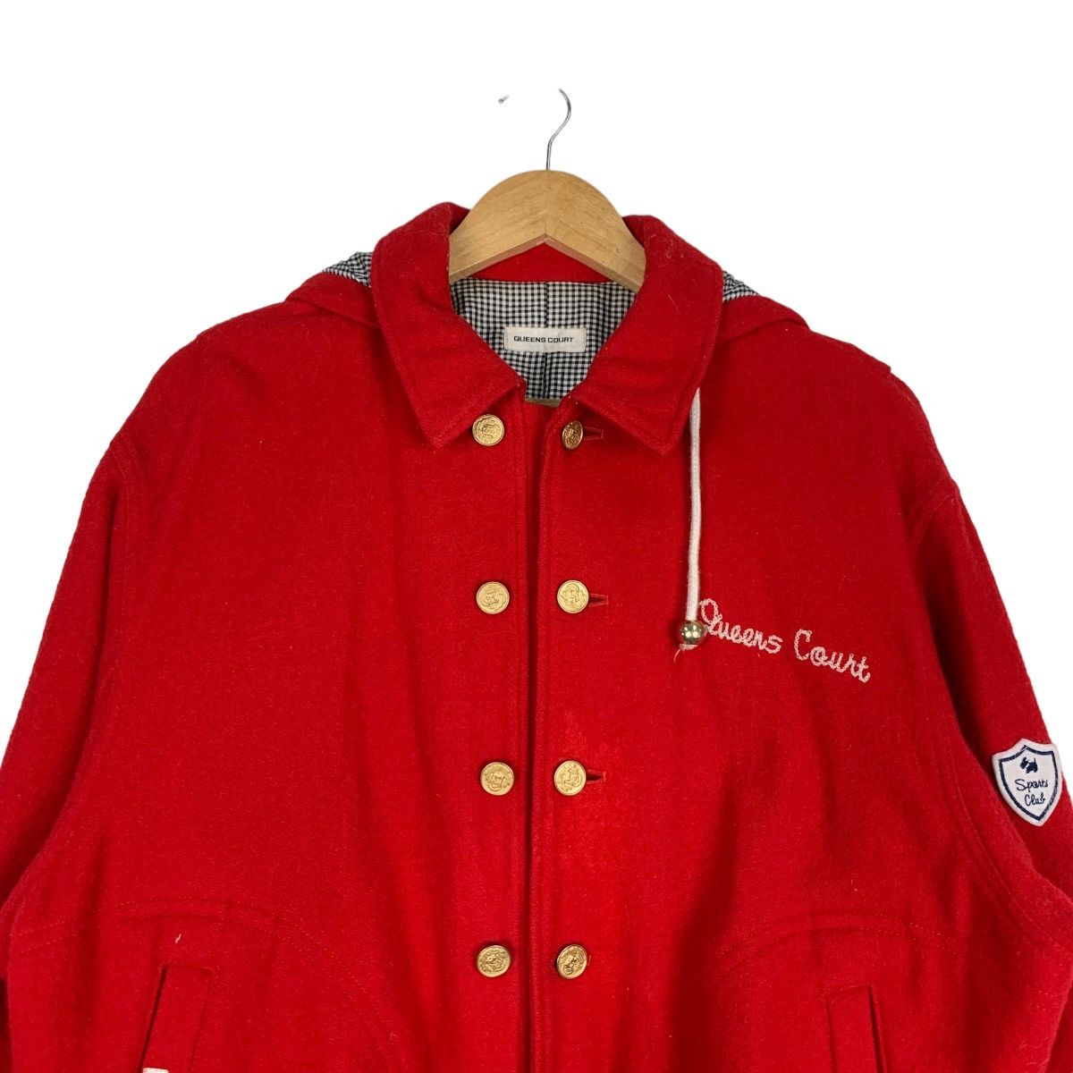 Japanese Brand QUEENS COURT Red Wool Bomber Jacket #0939-C42 Size US M / EU 48-50 / 2 - 2 Thumbnail