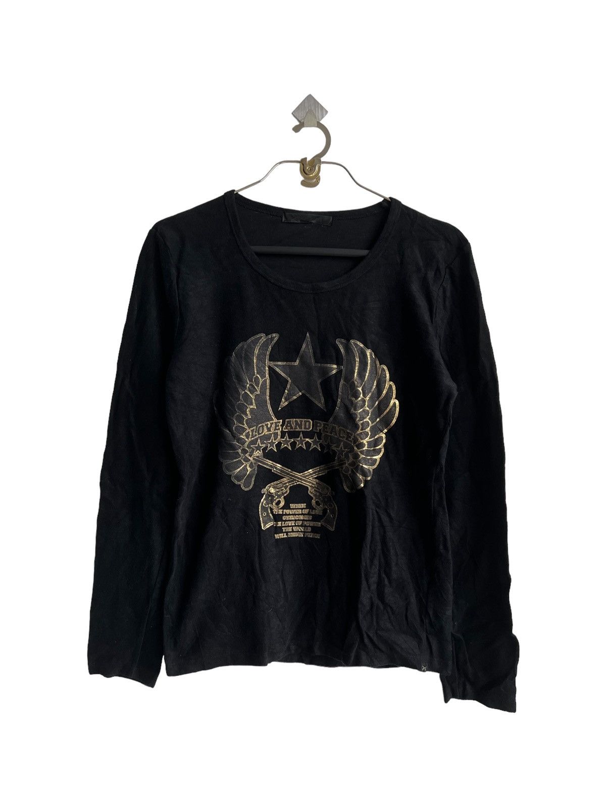 Roar Roar Guns 🇯🇵 "Love & Peace" Black Goth Mastermind Shirt Size US M / EU 48-50 / 2 - 1 Thumbnail