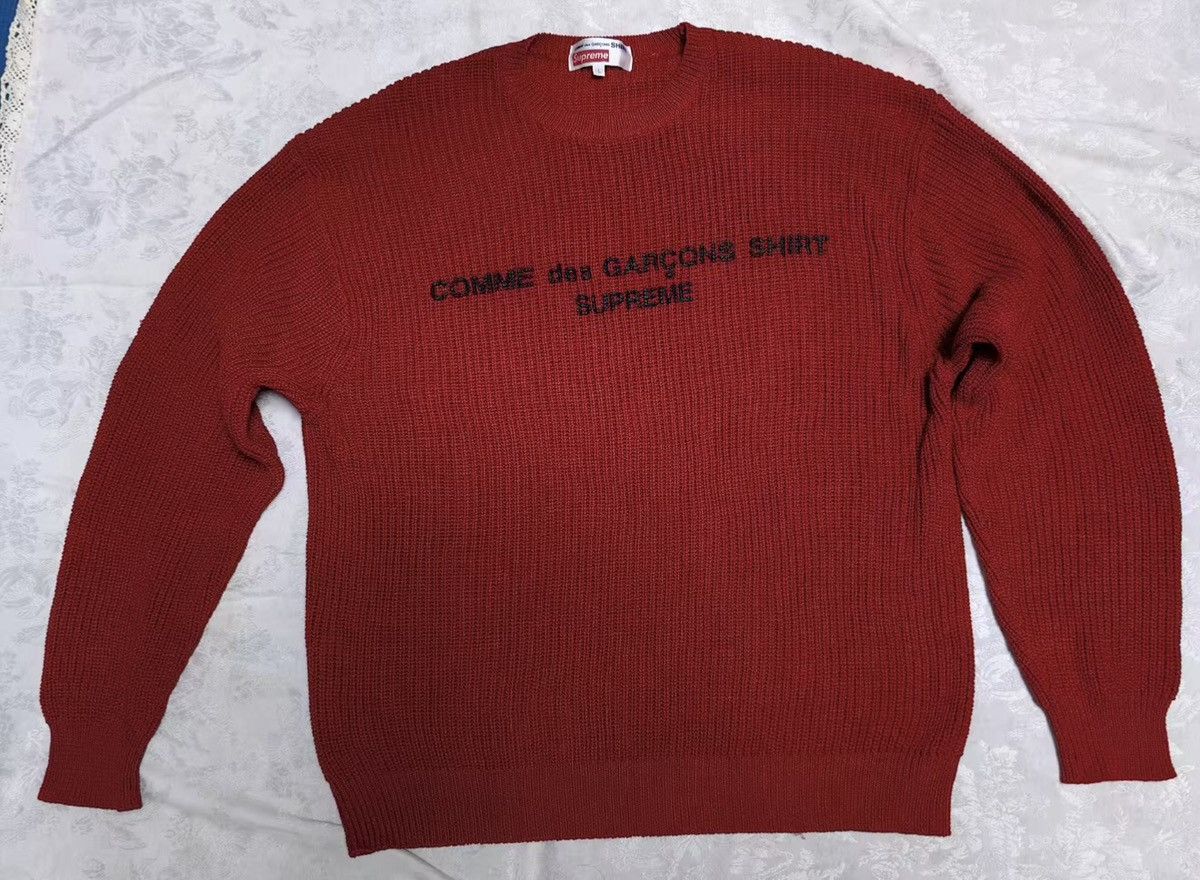 Comme des Garcons Supreme cdg red sweater pullover Size US L / EU 52-54 / 3 - 1 Thumbnail
