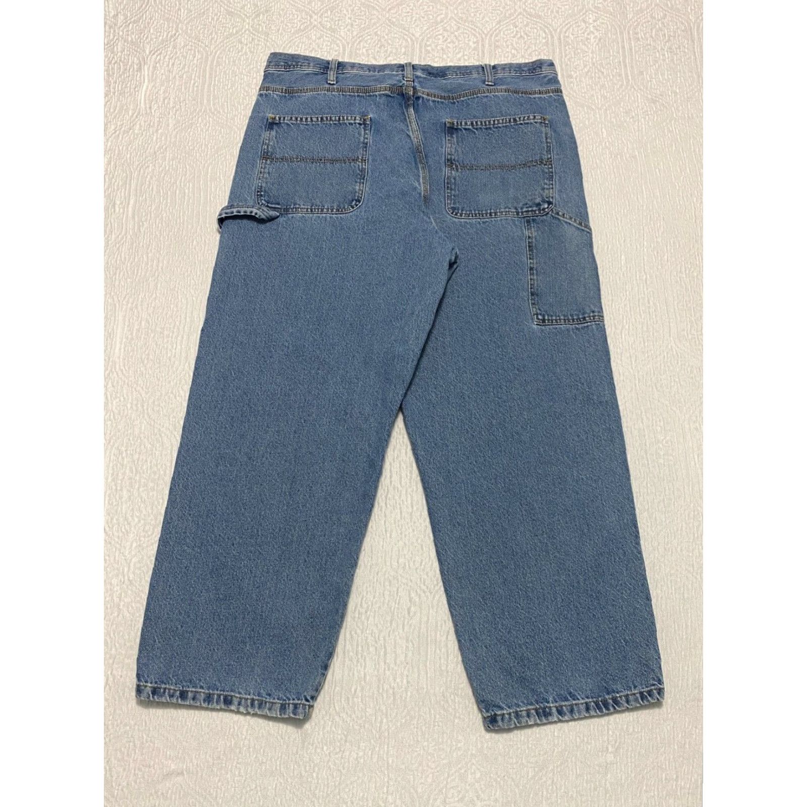 Denime Rugged Wear Jeans 40x29 Blue Denim Men's Relaxed High Rise 40 Inseam 29in Button Zip Pocket 100% Cotton Regular Size US 40 / EU 56 - 2 Thumbnail